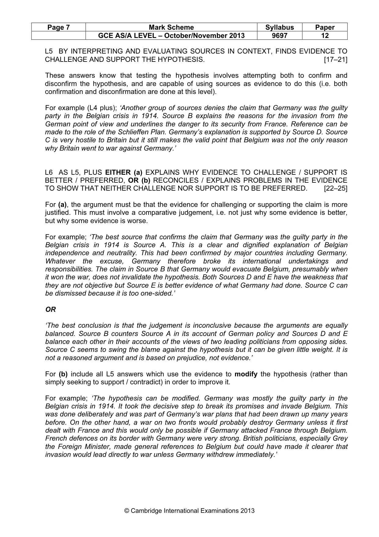 Mark scheme, page 7 of 11
