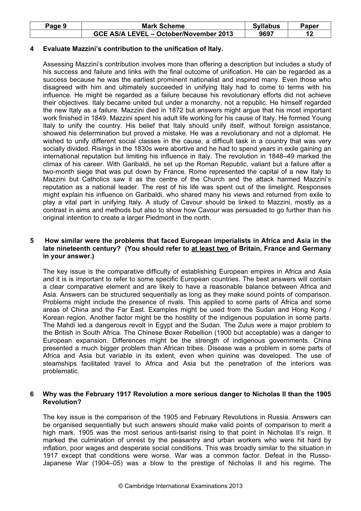 Mark scheme, page 9 of 11