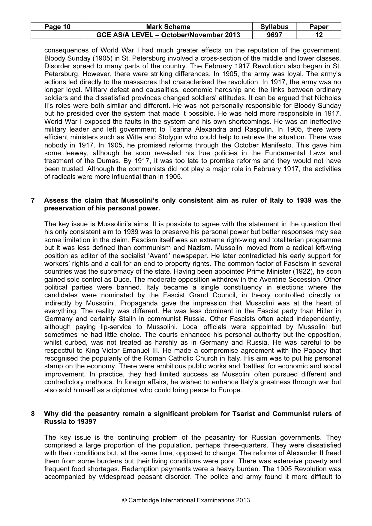 Mark scheme, page 10 of 11
