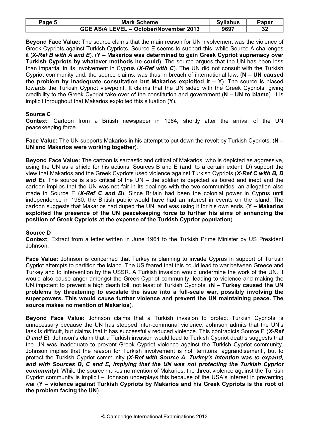 Mark scheme, page 5 of 10