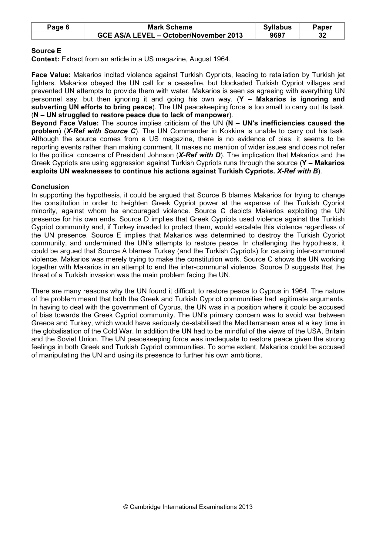 Mark scheme, page 6 of 10