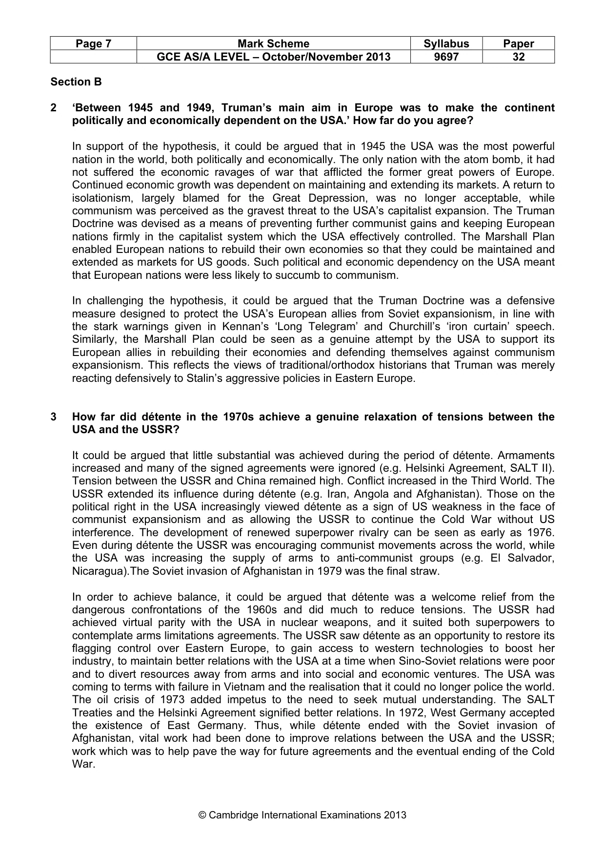 Mark scheme, page 7 of 10