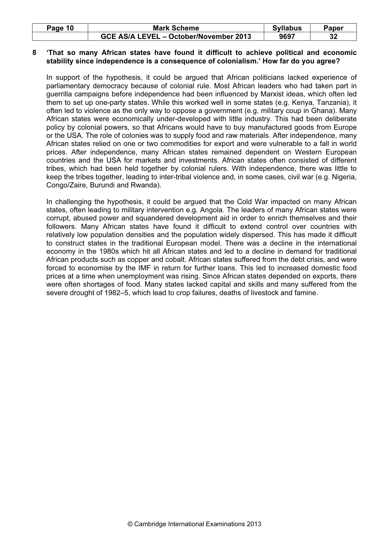 Mark scheme, page 10 of 10