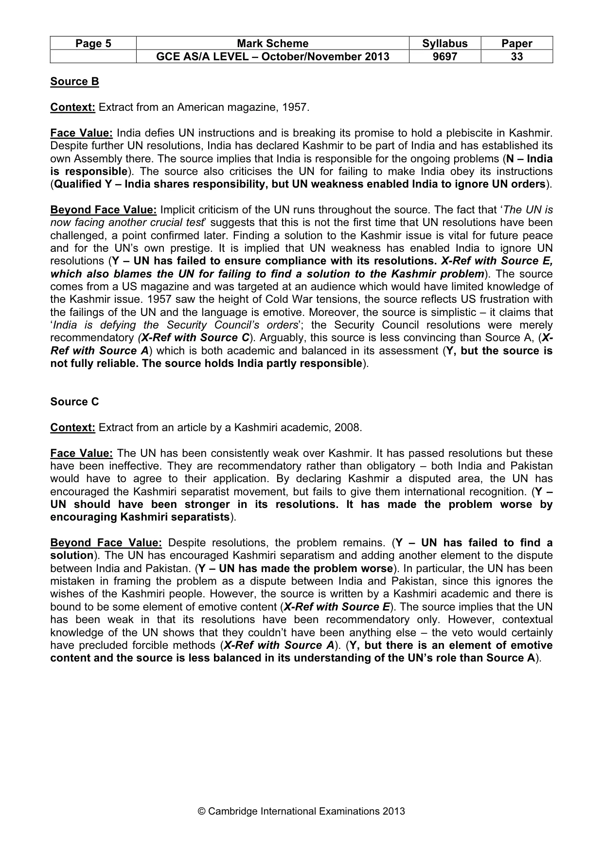 Mark scheme, page 5 of 11