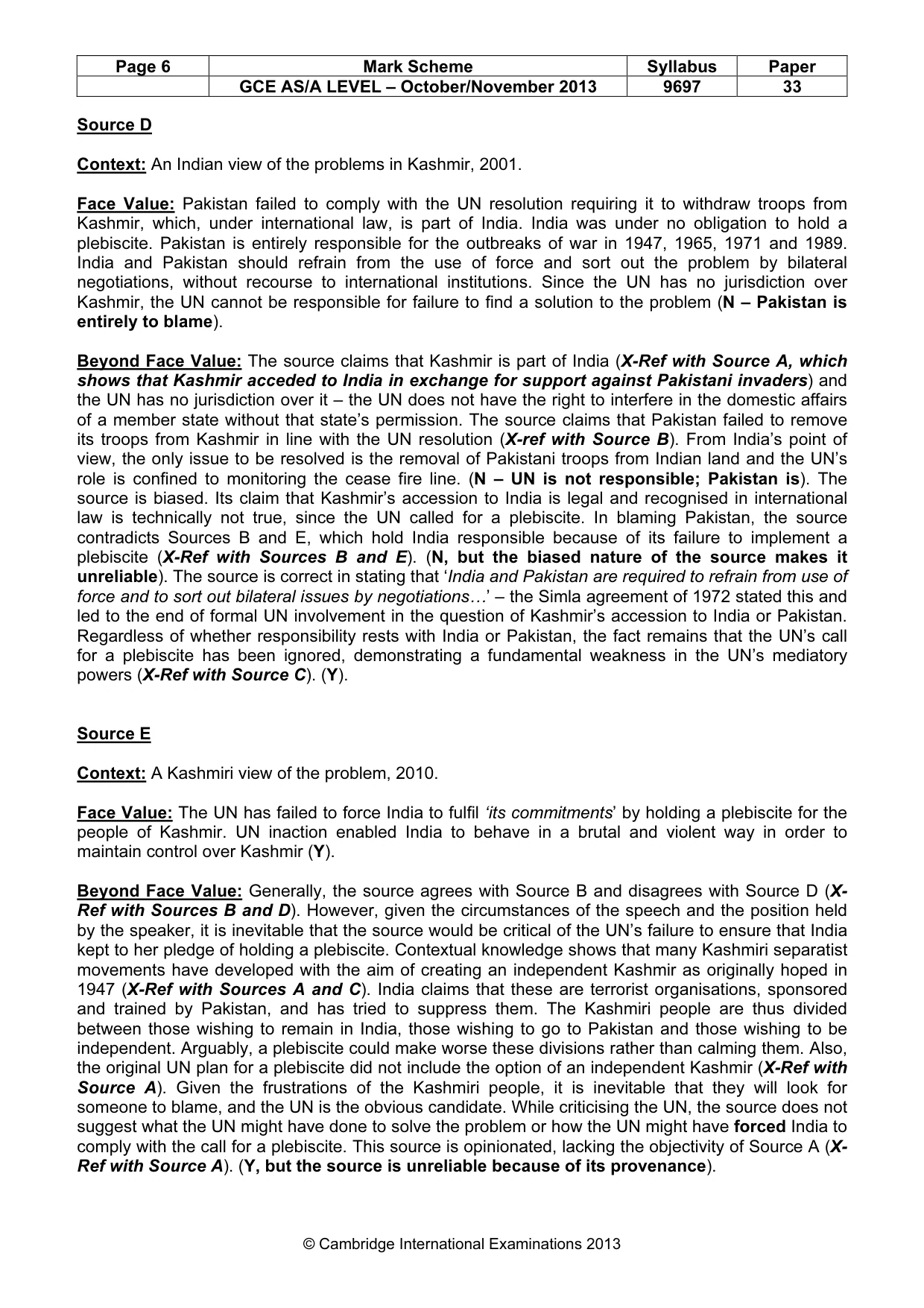 Mark scheme, page 6 of 11