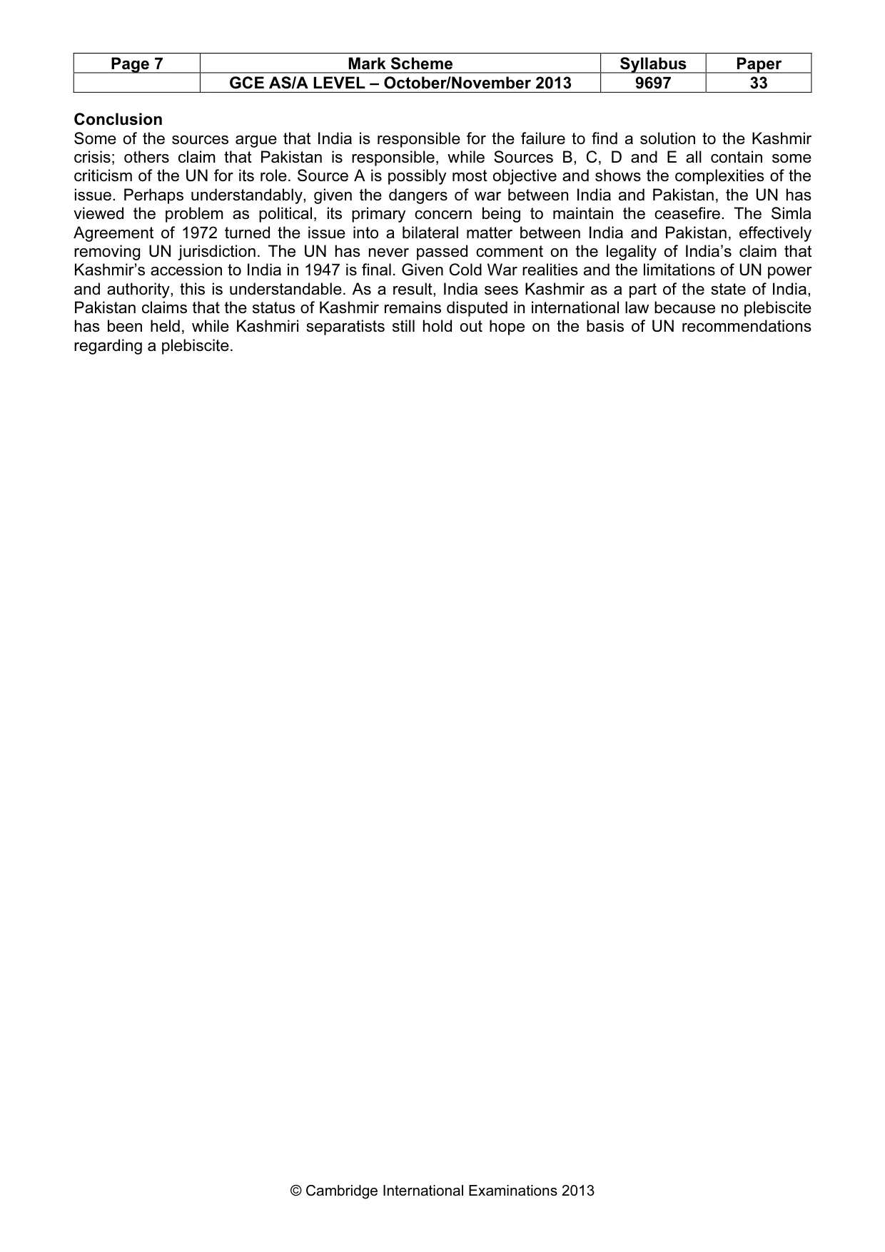 Mark scheme, page 7 of 11