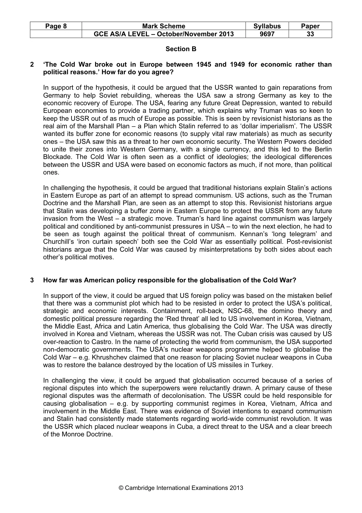 Mark scheme, page 8 of 11