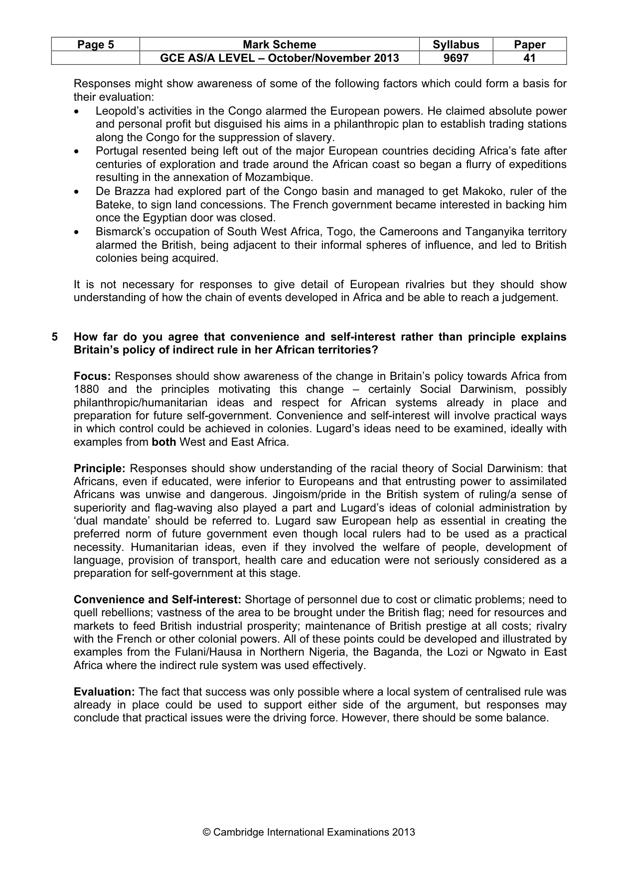 Mark scheme, page 5 of 8