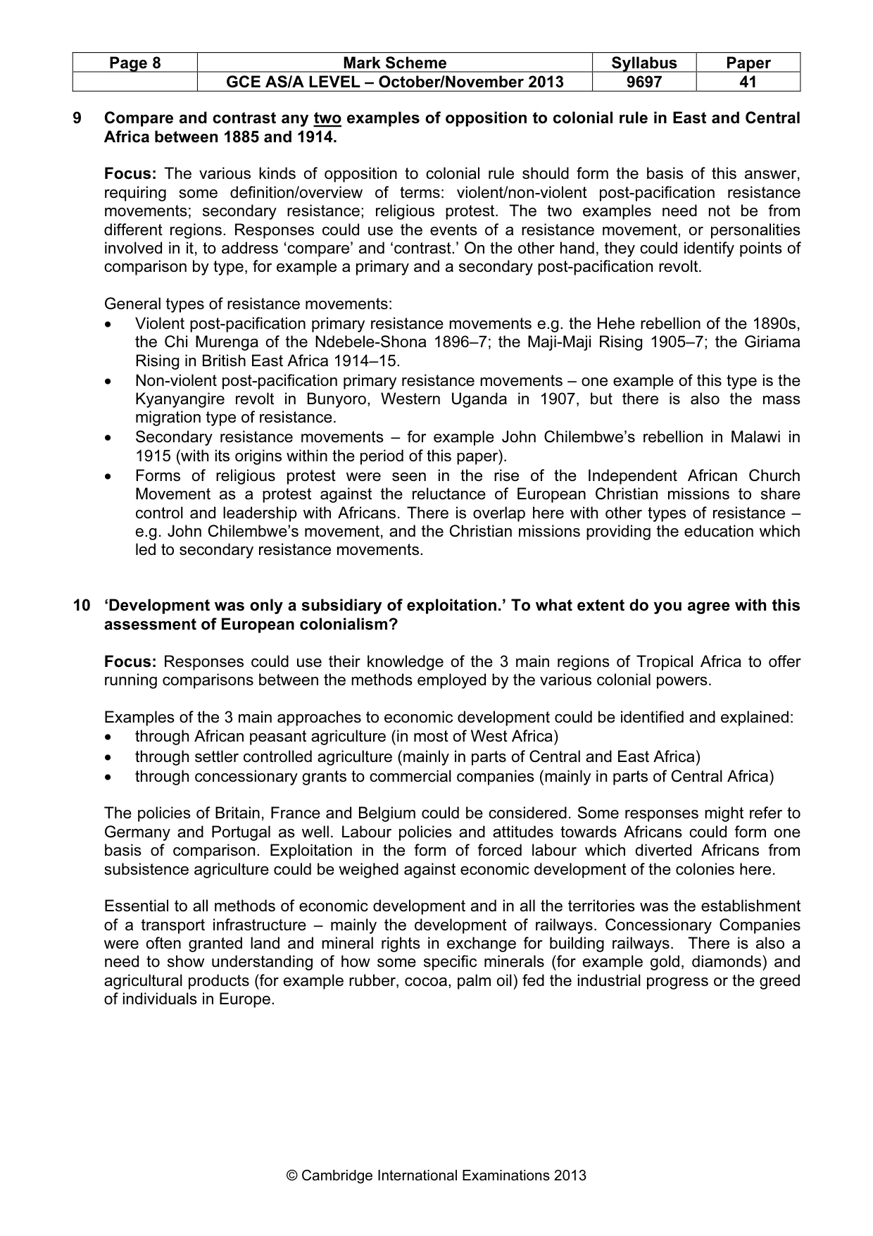 Mark scheme, page 8 of 8