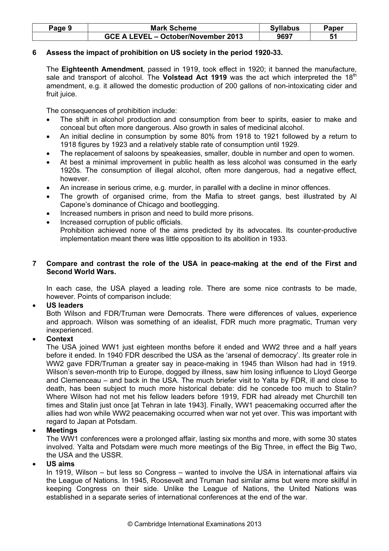 Mark scheme, page 9 of 10