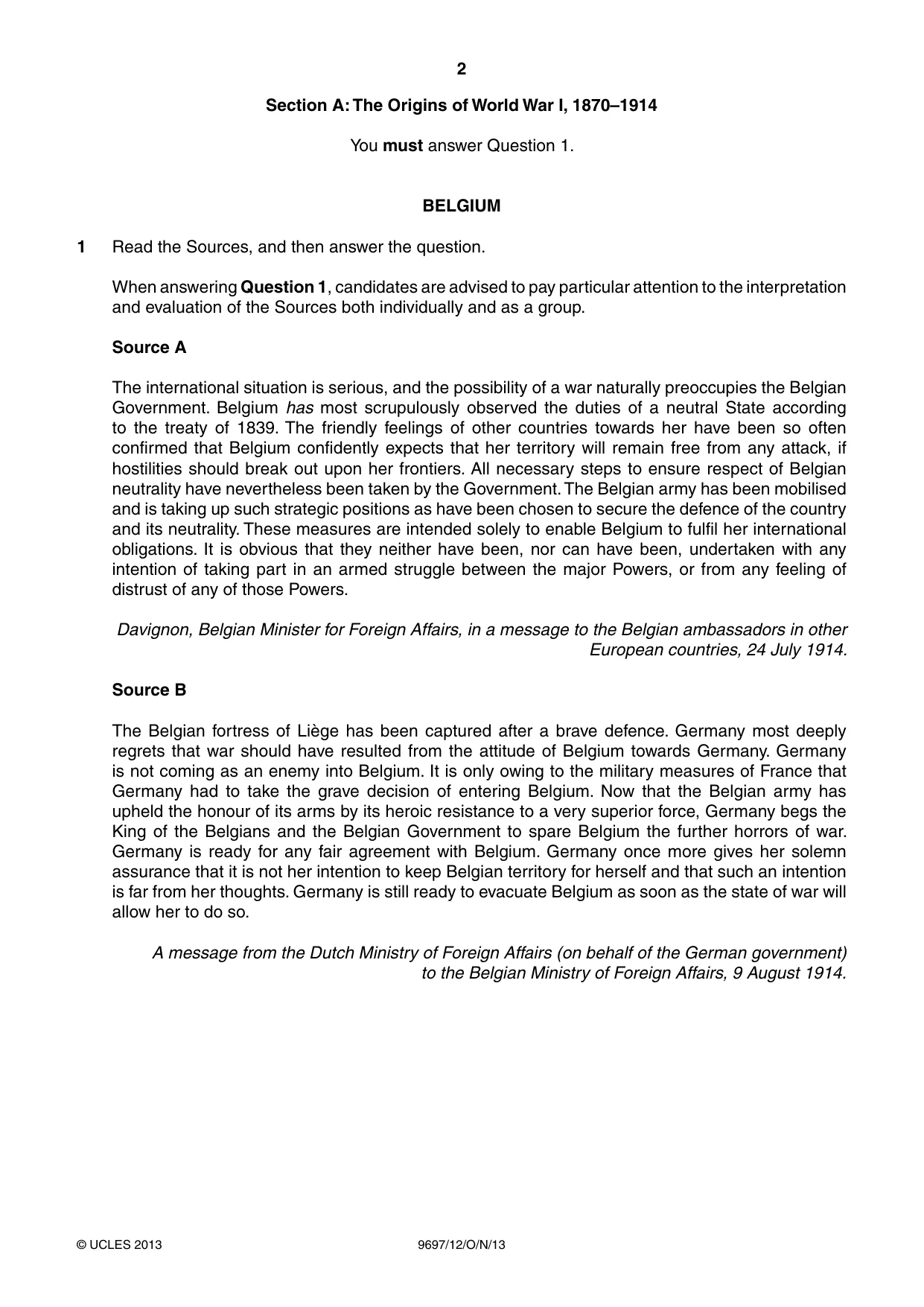 Cambridge A Level History (pre-2015) 9697 2013 Oct/Nov Paper 1 · Variant 2 question paper, page 2 of 4