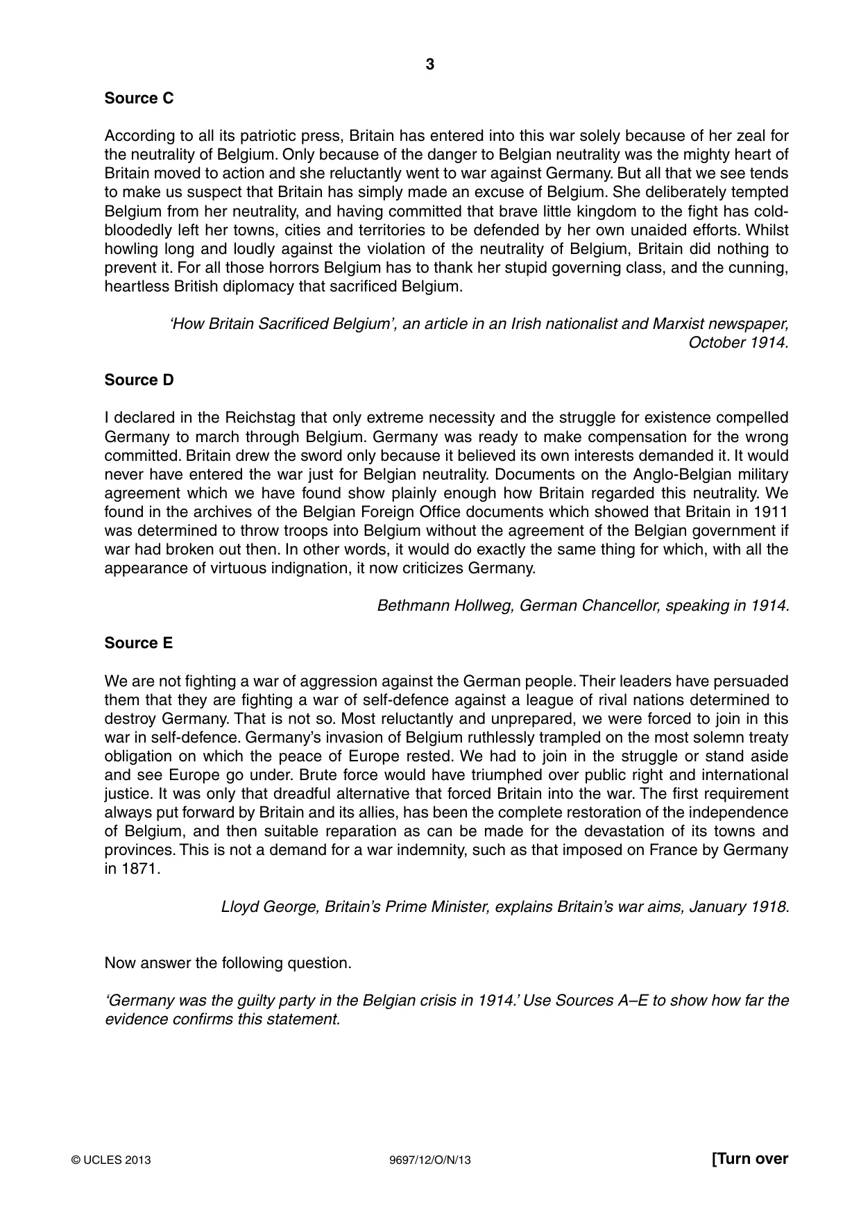 Cambridge A Level History (pre-2015) 9697 2013 Oct/Nov Paper 1 · Variant 2 question paper, page 3 of 4