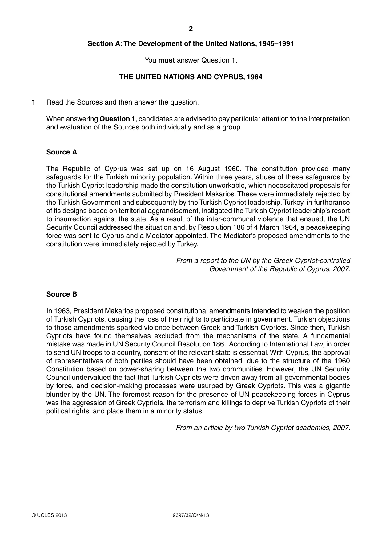 Cambridge A Level History (pre-2015) 9697 2013 Oct/Nov Paper 3 · Variant 2 question paper, page 2 of 4