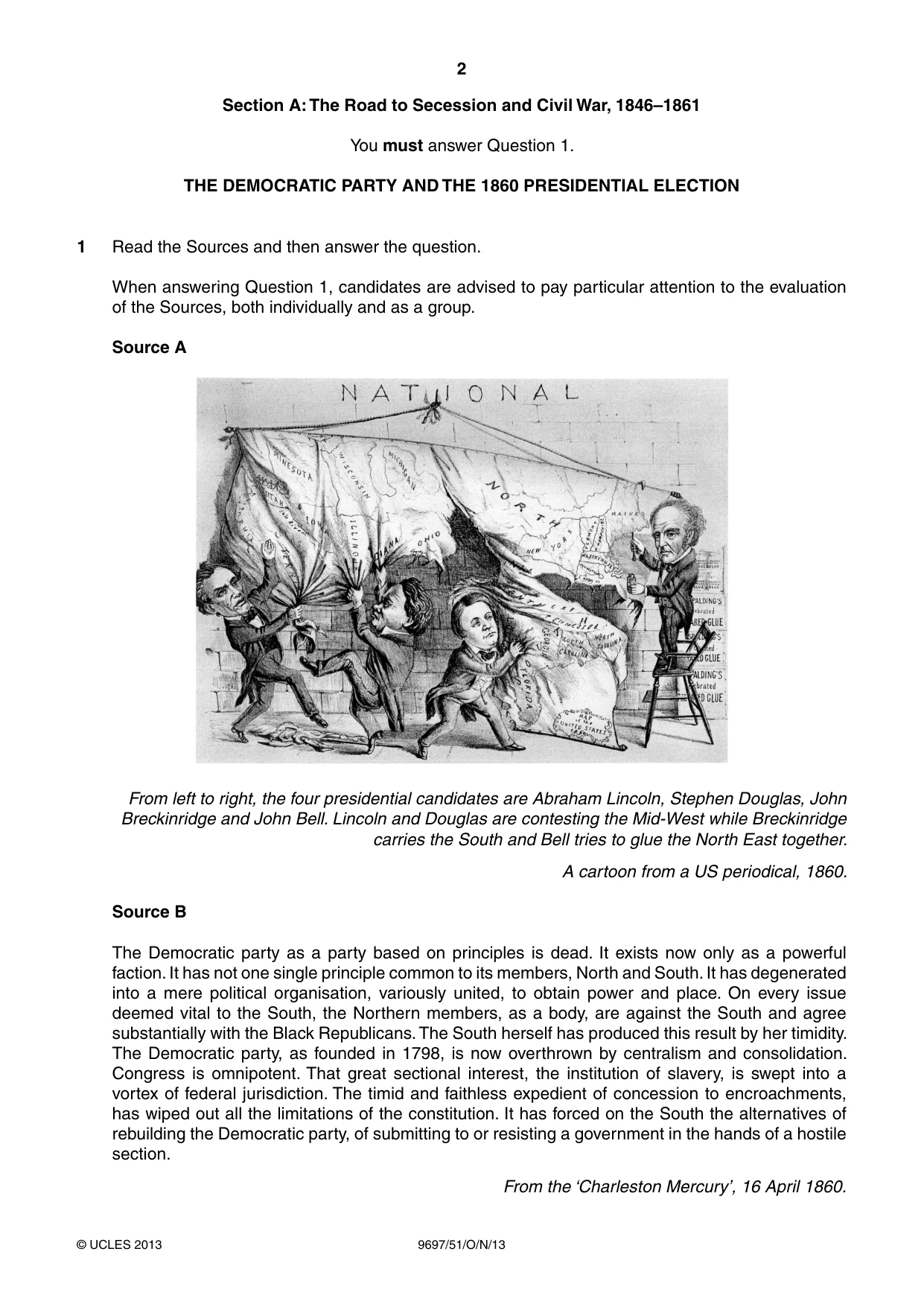 Cambridge A Level History (pre-2015) 9697 2013 Oct/Nov Paper 5 · Variant 1 question paper, page 2 of 4