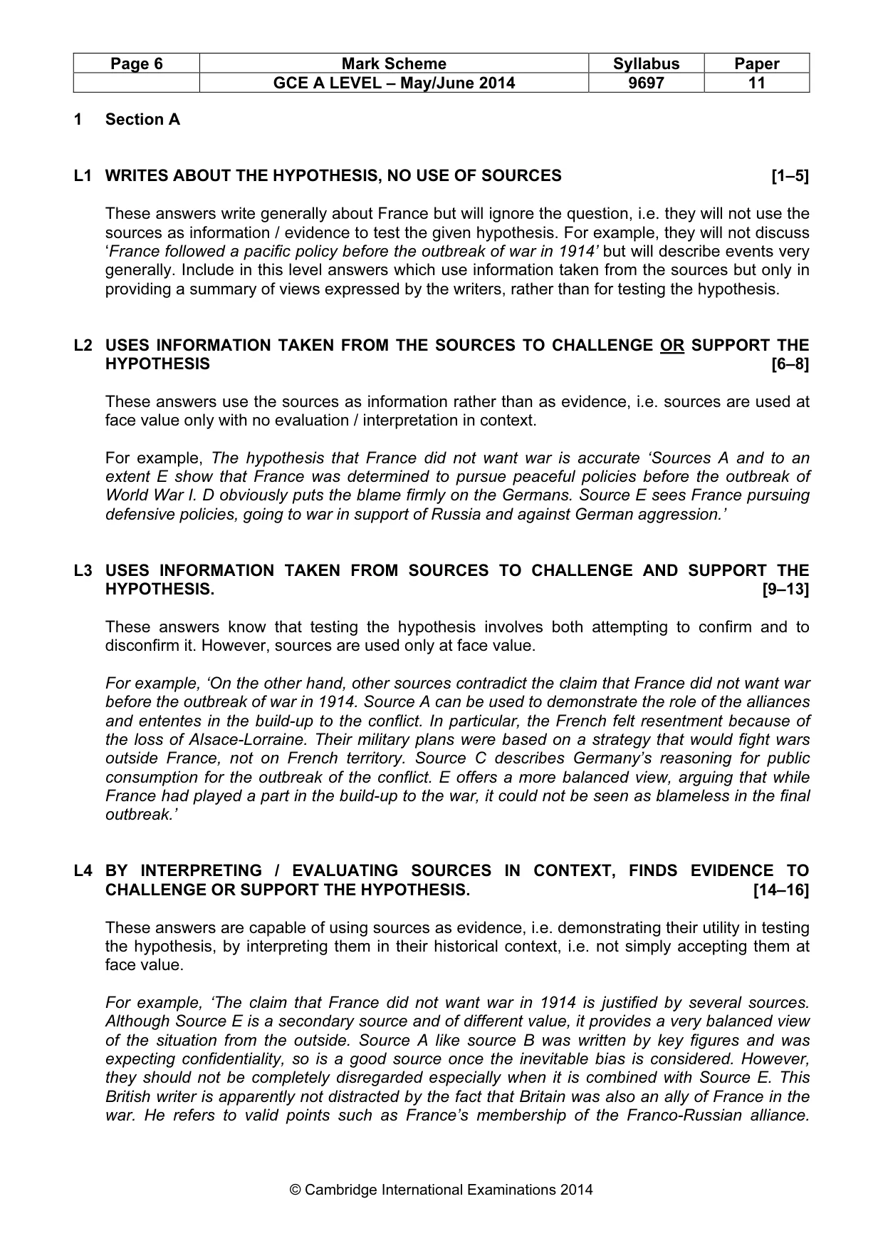 Mark scheme, page 6 of 12