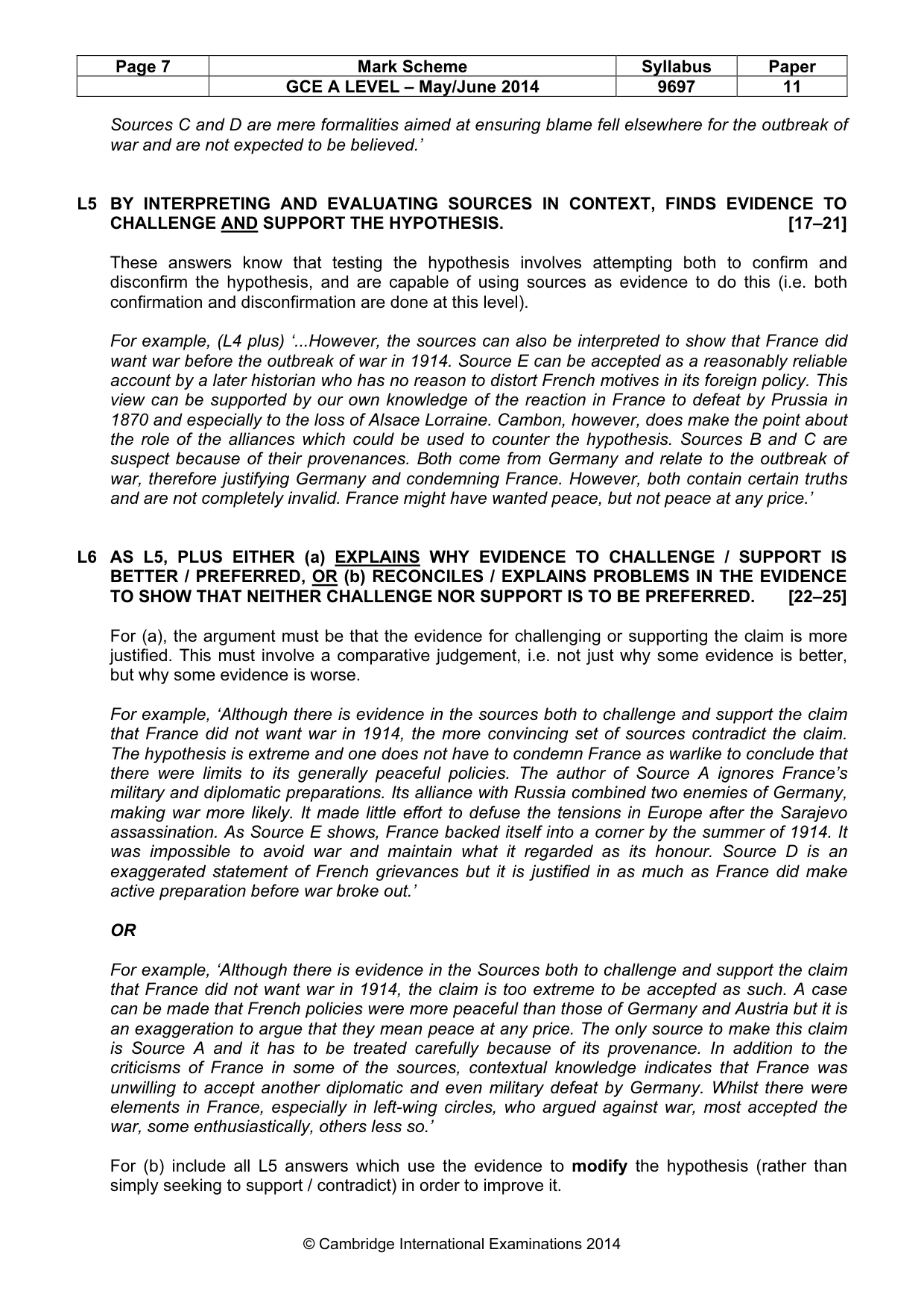 Mark scheme, page 7 of 12