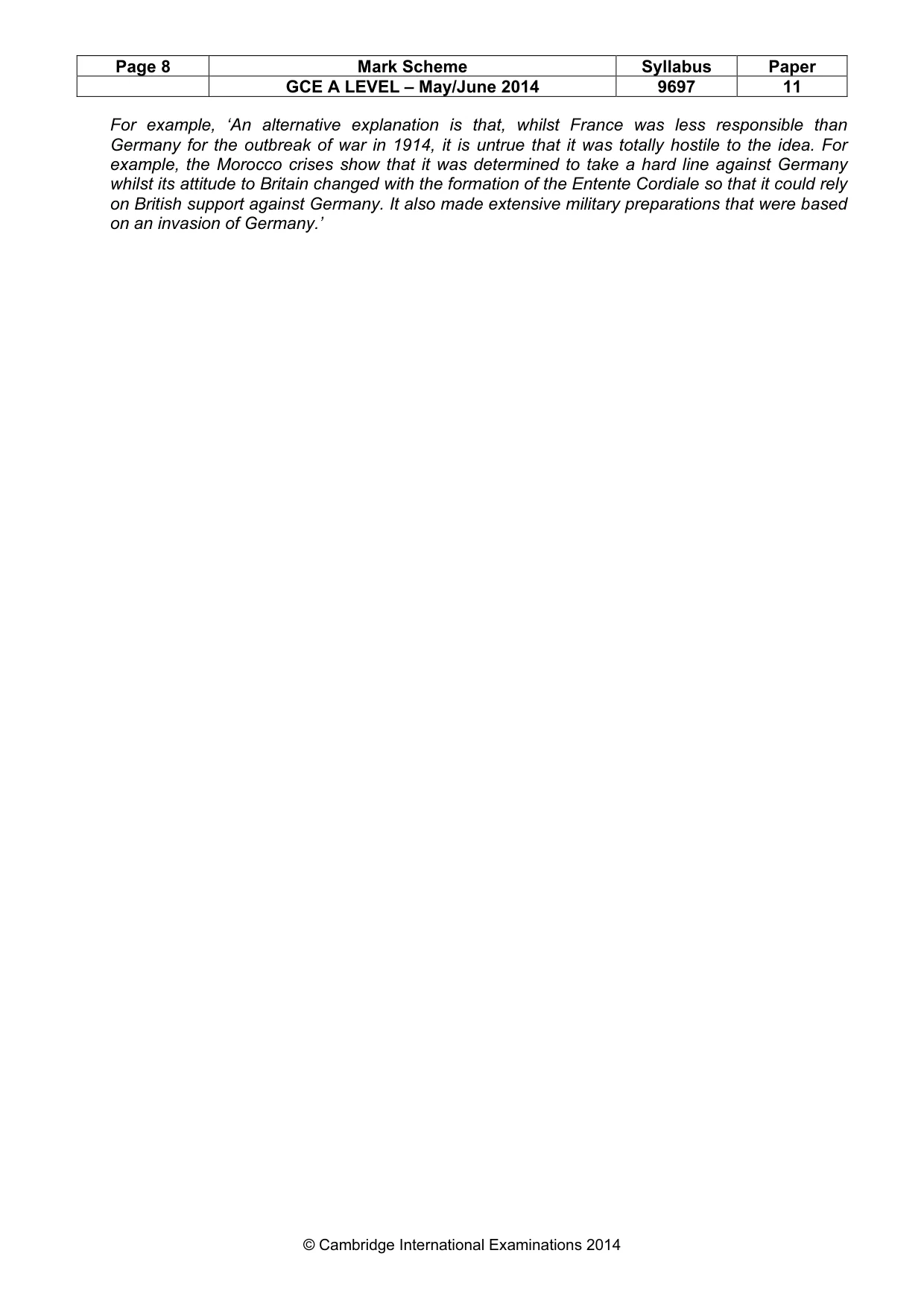 Mark scheme, page 8 of 12