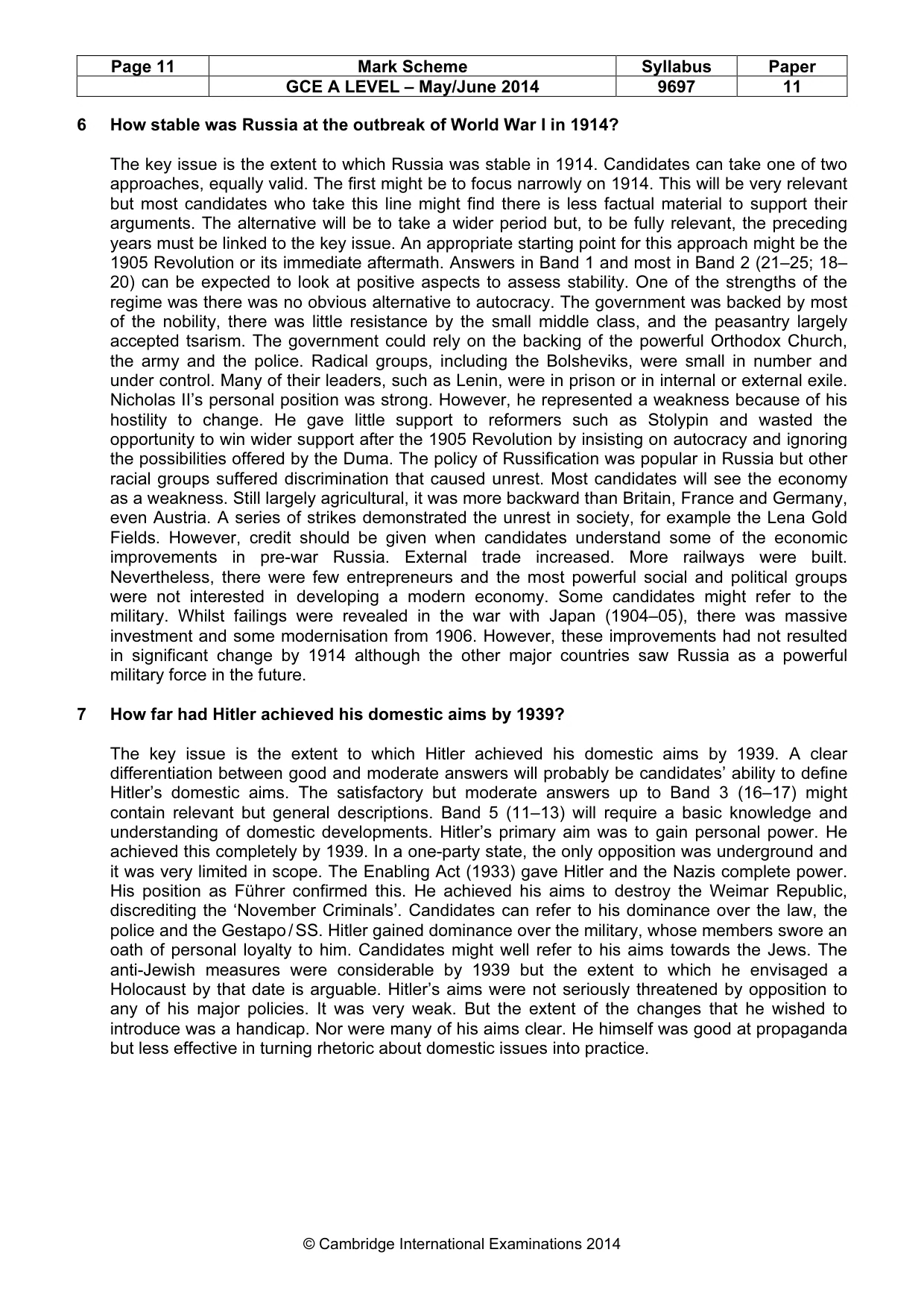 Mark scheme, page 11 of 12