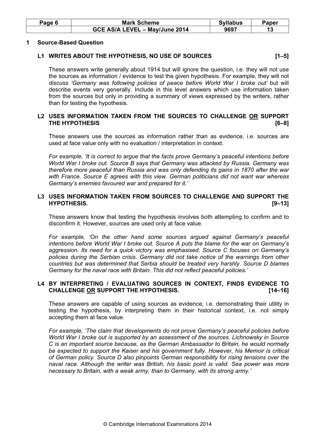 Mark scheme, page 6 of 11