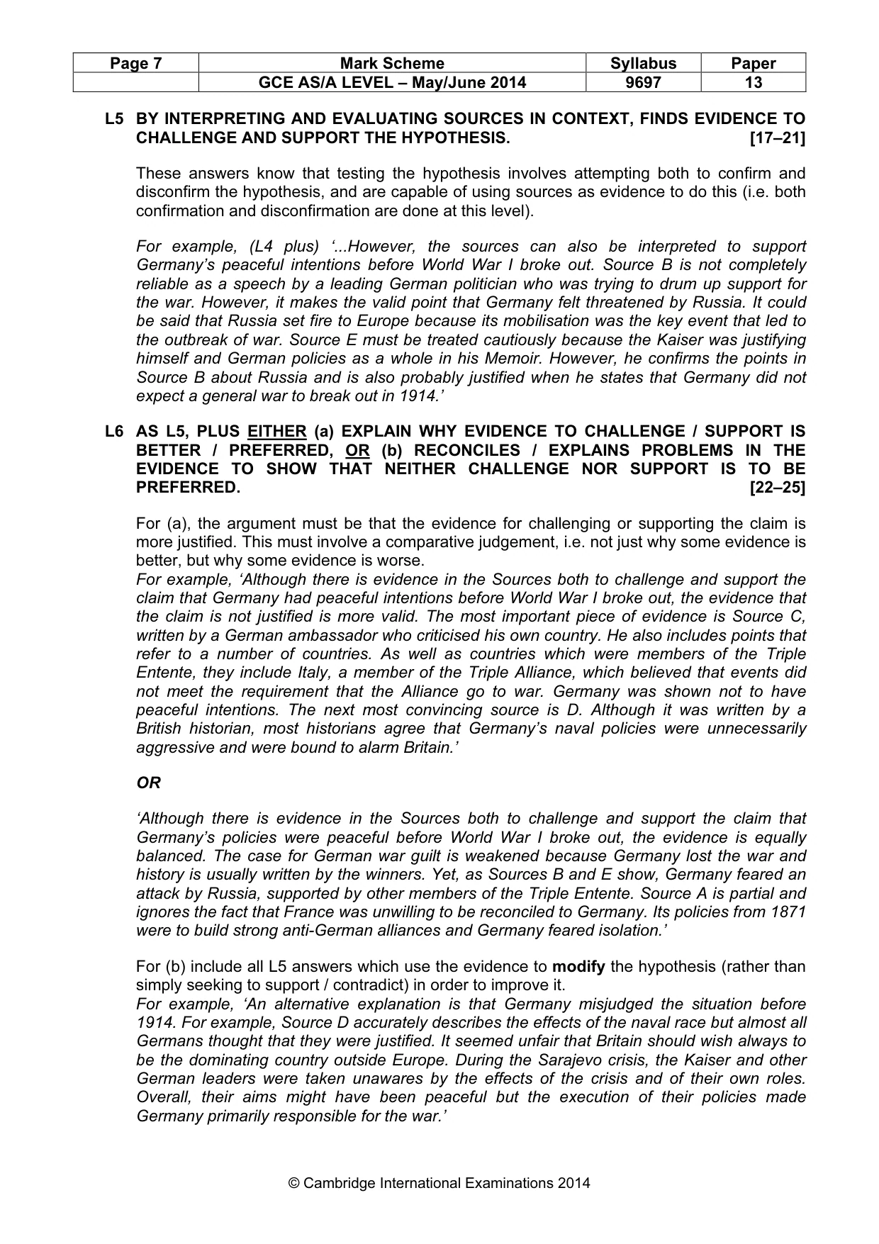 Mark scheme, page 7 of 11