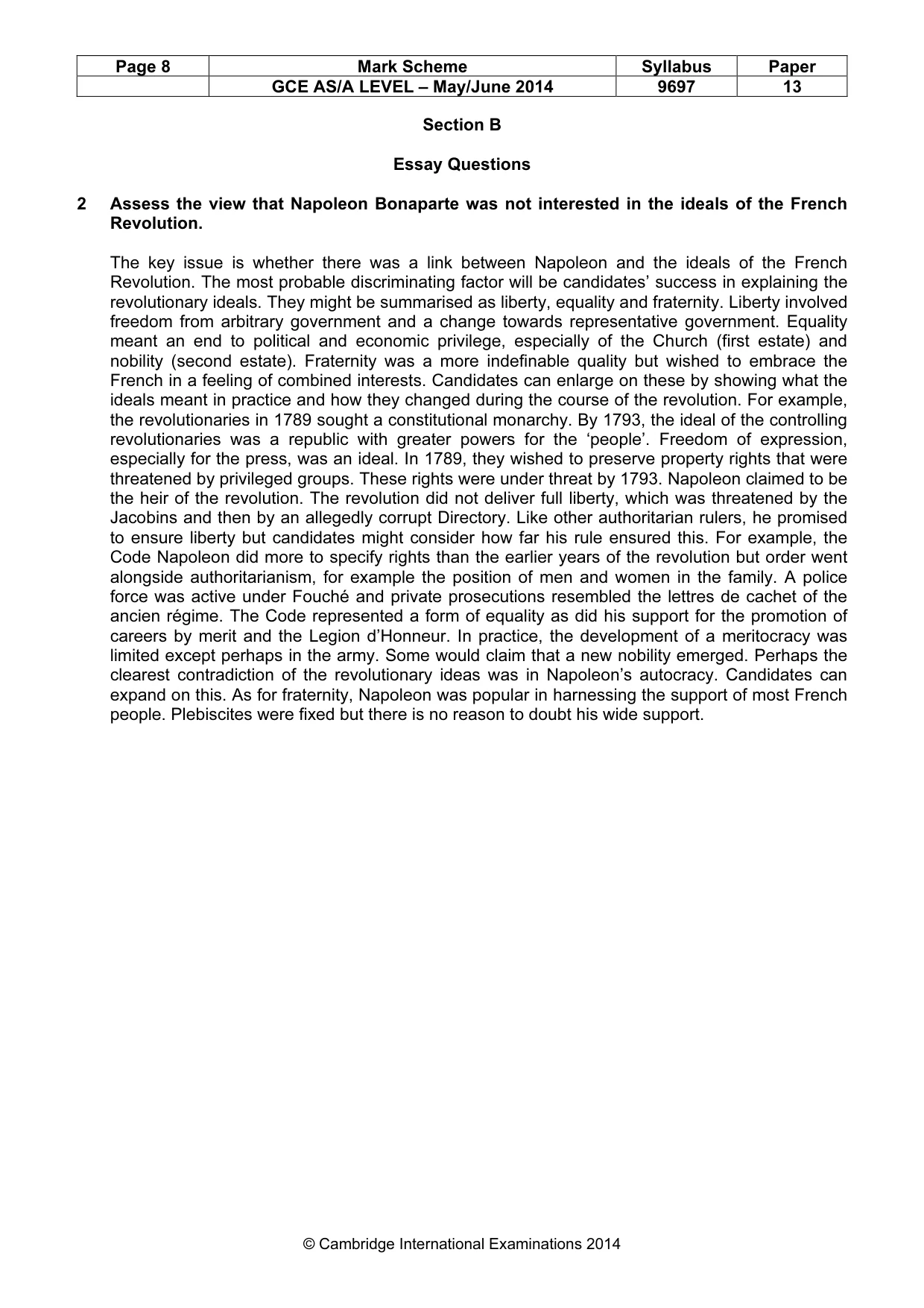 Mark scheme, page 8 of 11