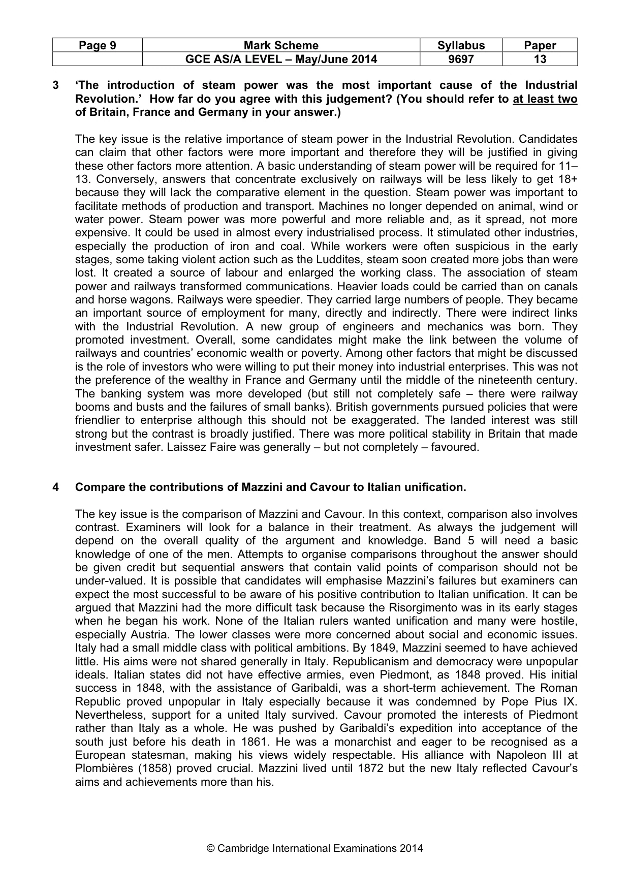 Mark scheme, page 9 of 11