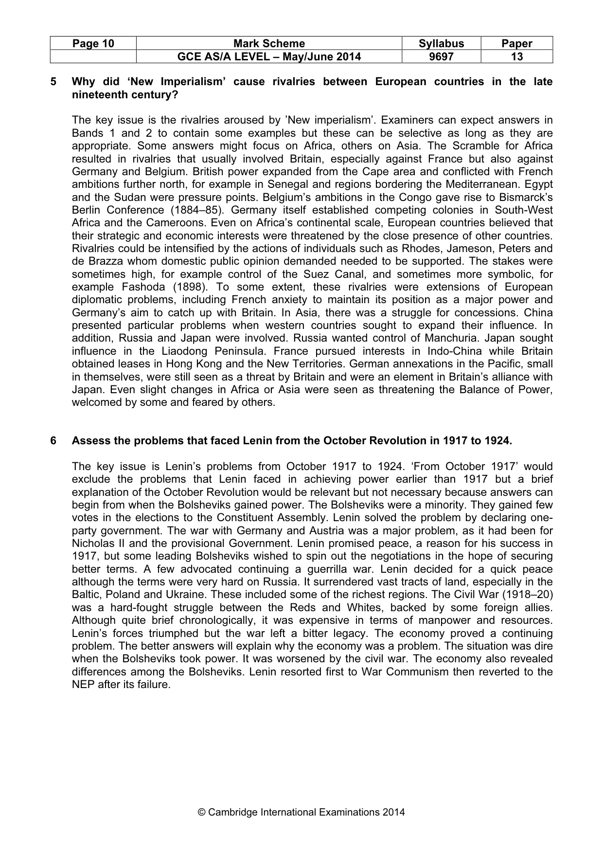 Mark scheme, page 10 of 11