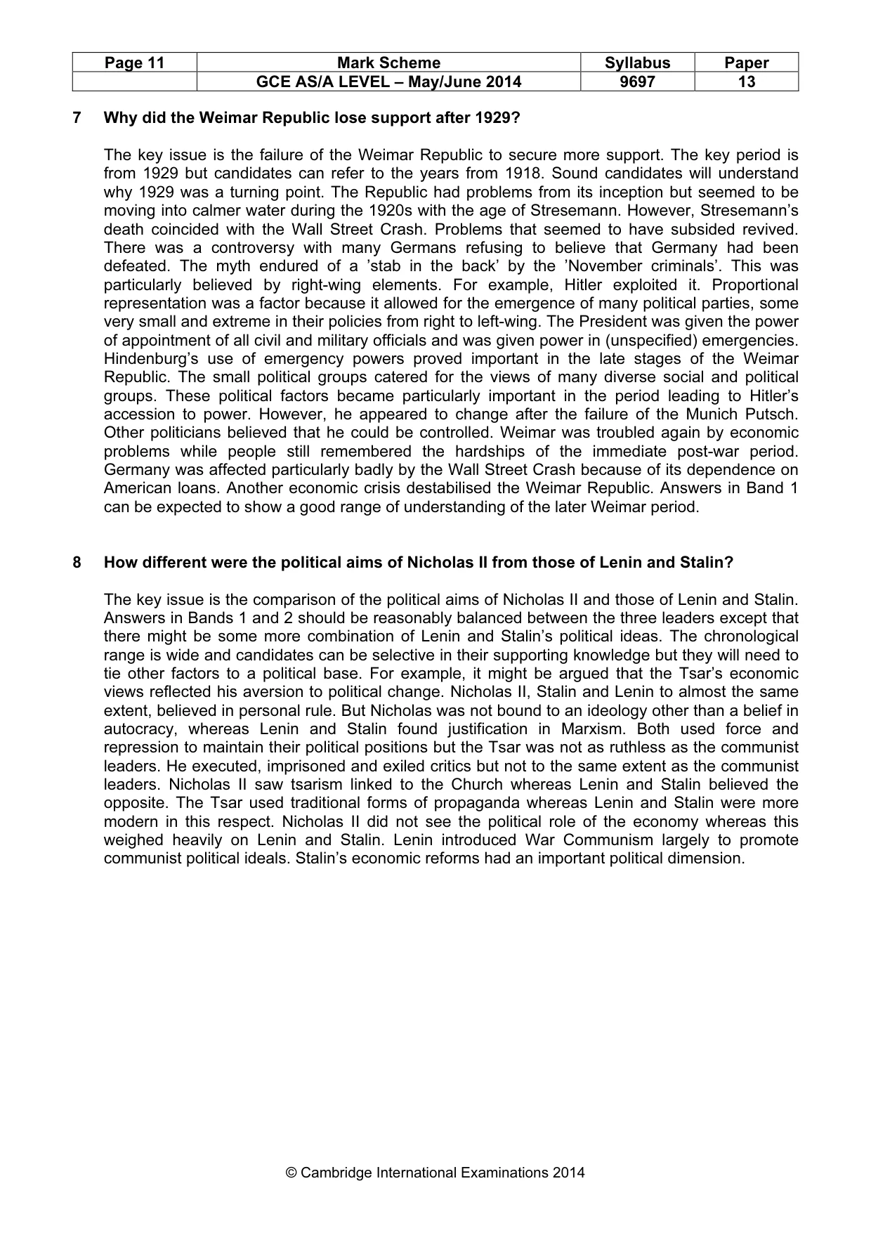 Mark scheme, page 11 of 11