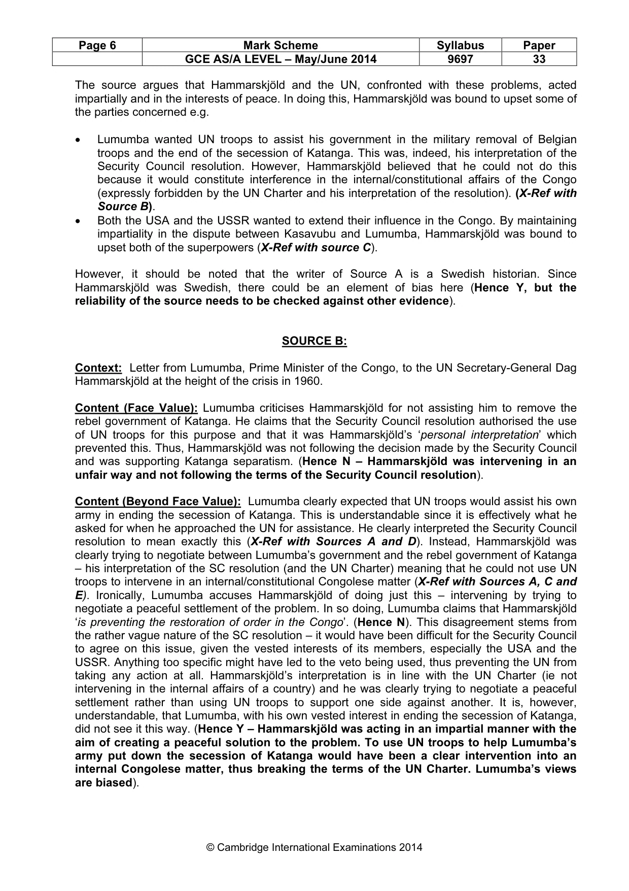Mark scheme, page 6 of 14