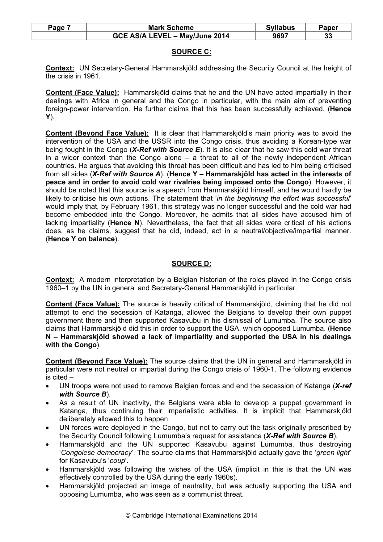 Mark scheme, page 7 of 14