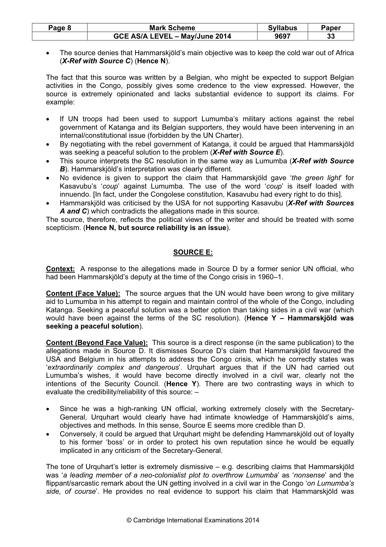 Mark scheme, page 8 of 14