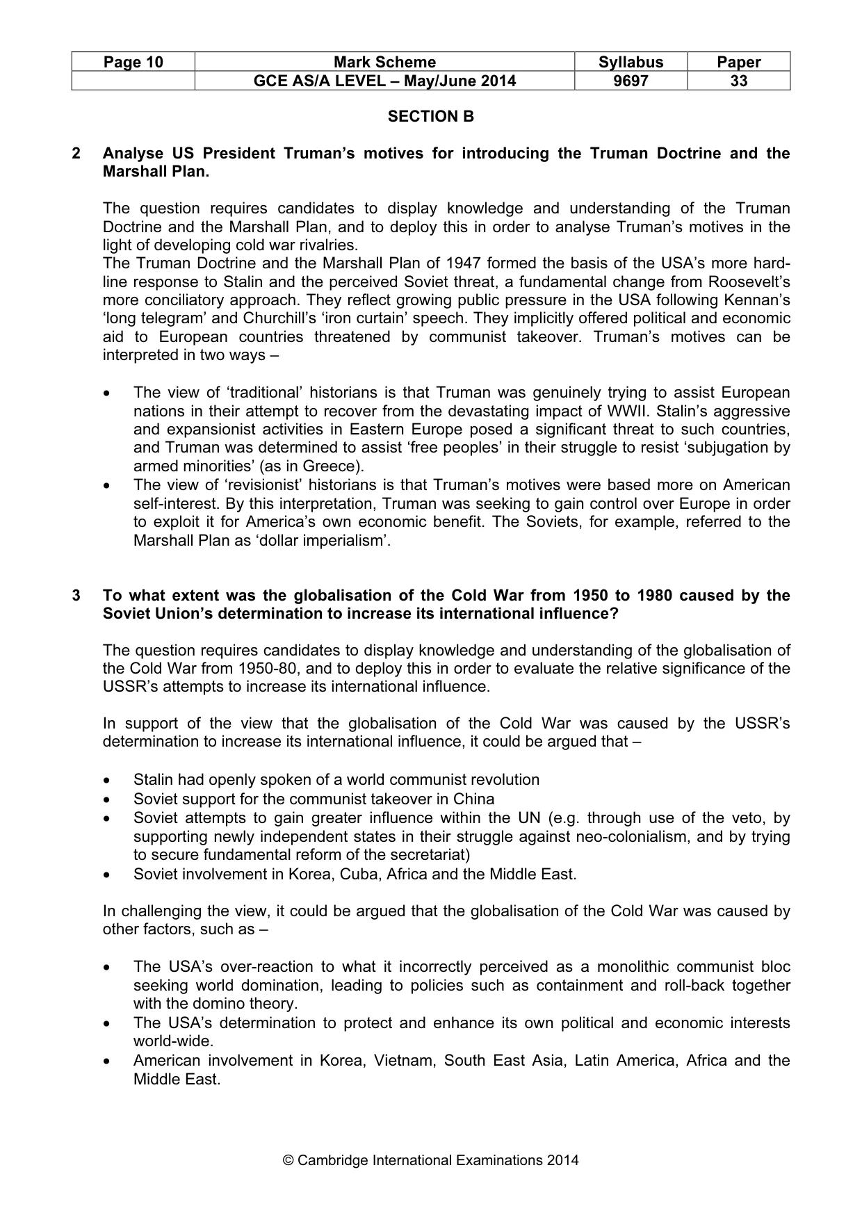Mark scheme, page 10 of 14