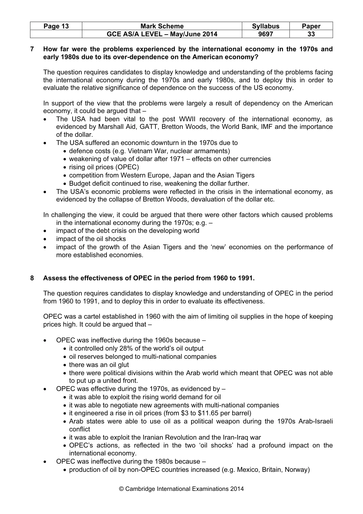 Mark scheme, page 13 of 14