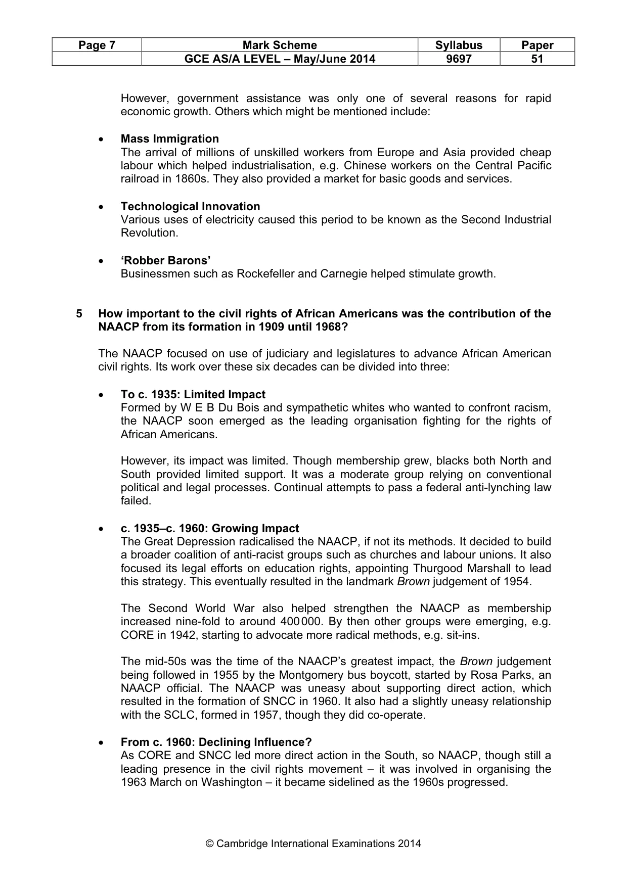 Mark scheme, page 7 of 11