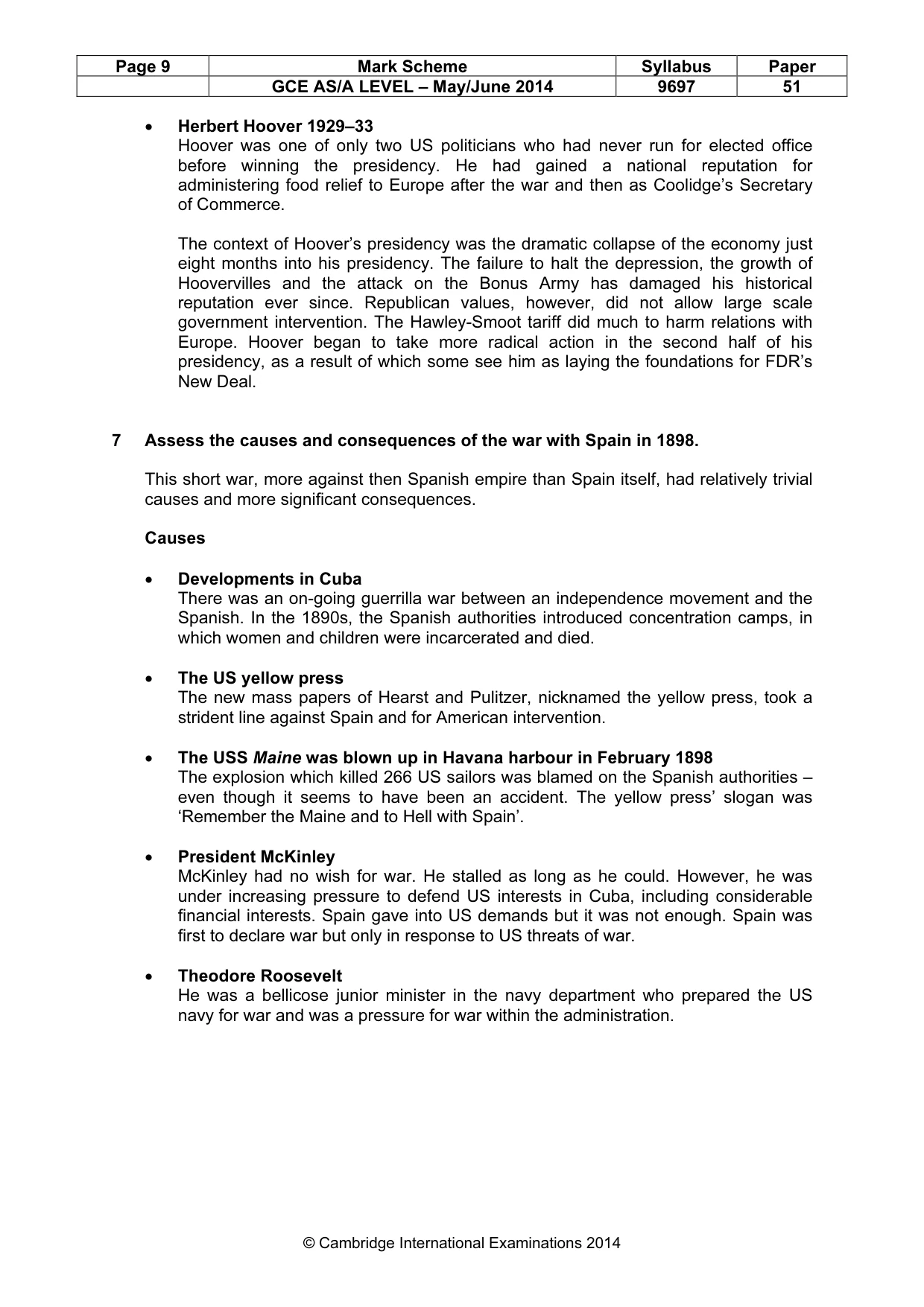 Mark scheme, page 9 of 11