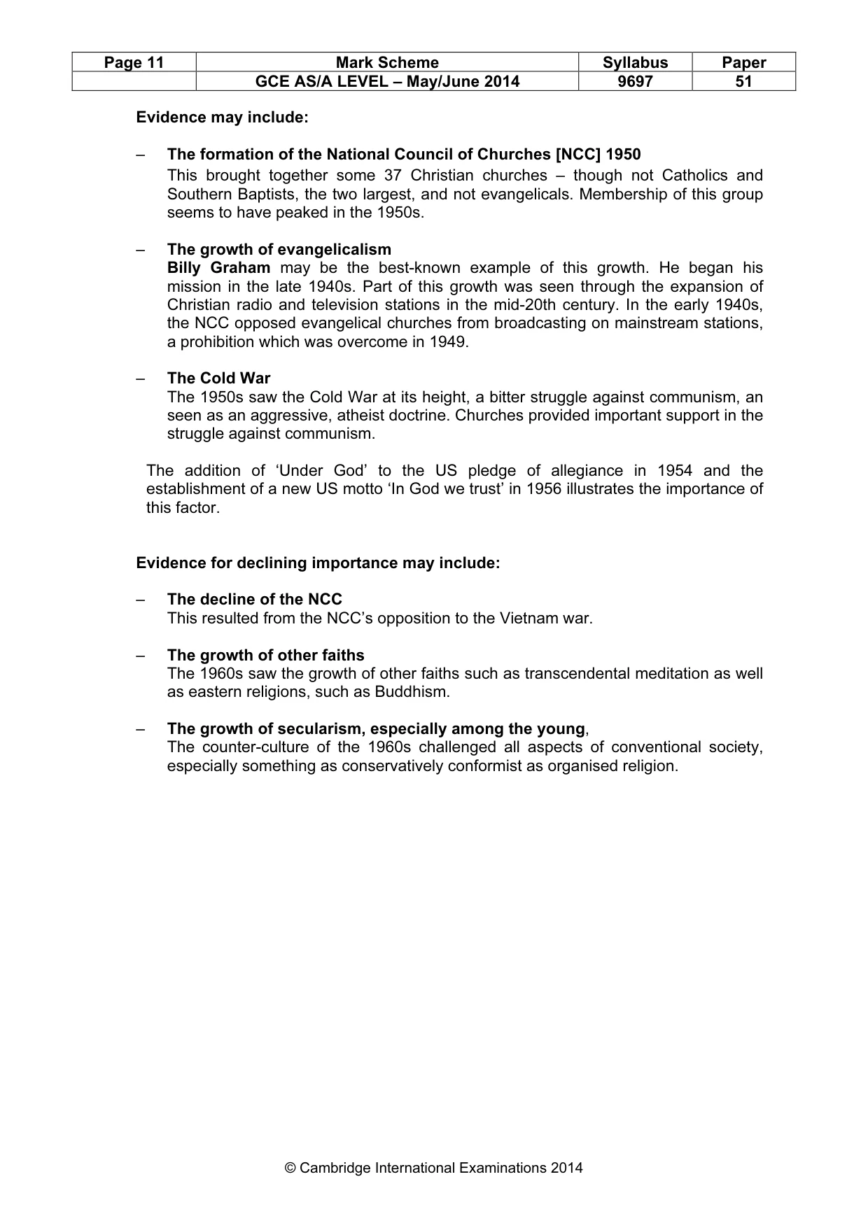 Mark scheme, page 11 of 11