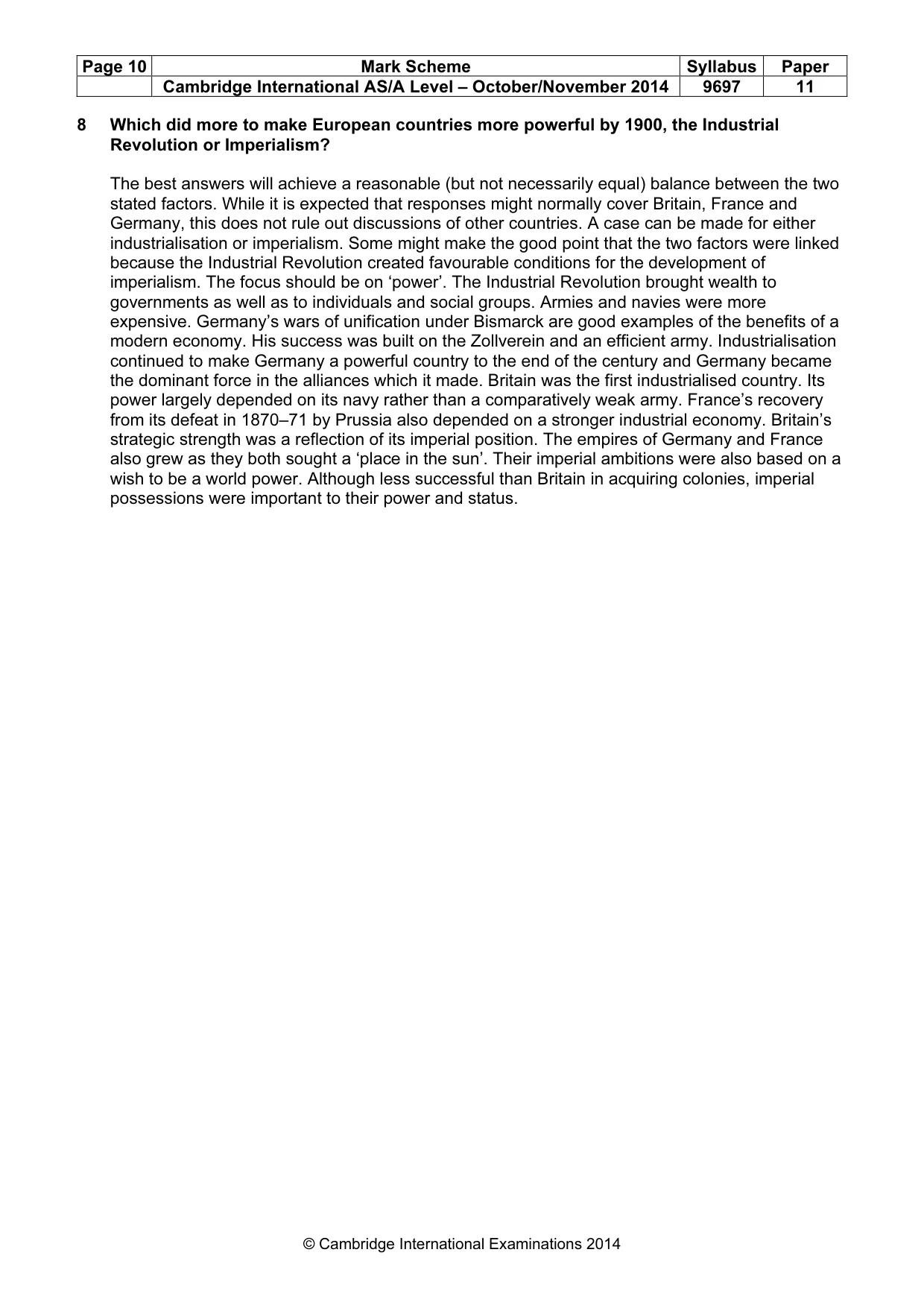 Mark scheme, page 10 of 10