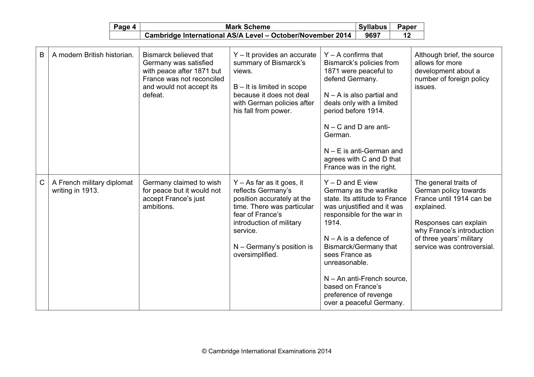 Mark scheme, page 4 of 10