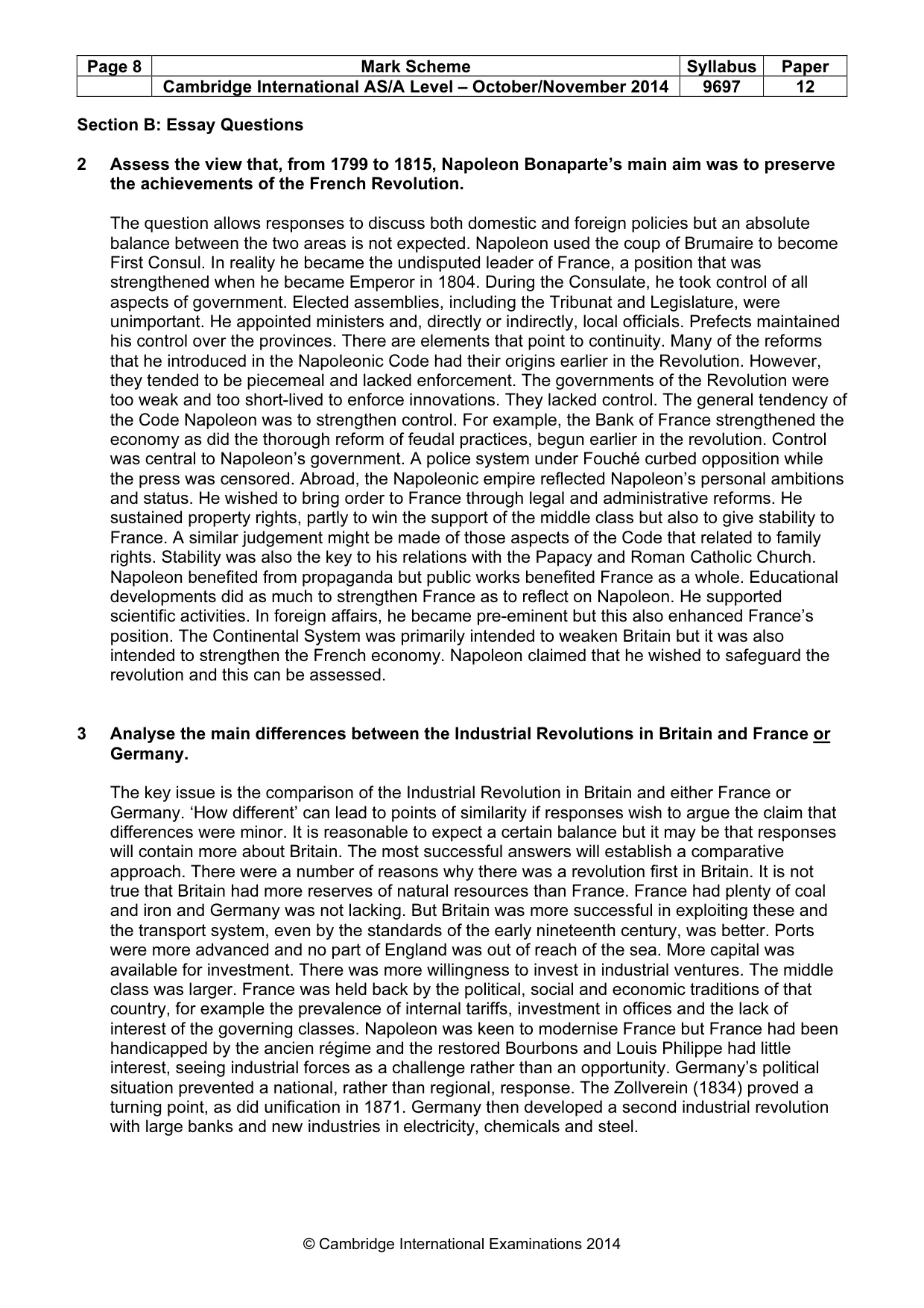 Mark scheme, page 8 of 10
