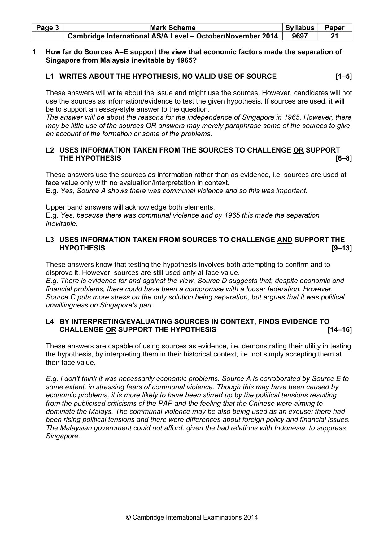 Mark scheme, page 3 of 8