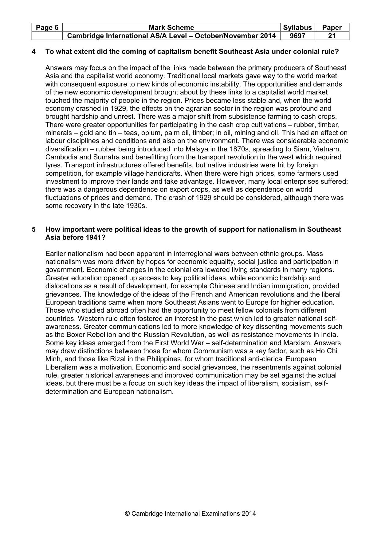 Mark scheme, page 6 of 8