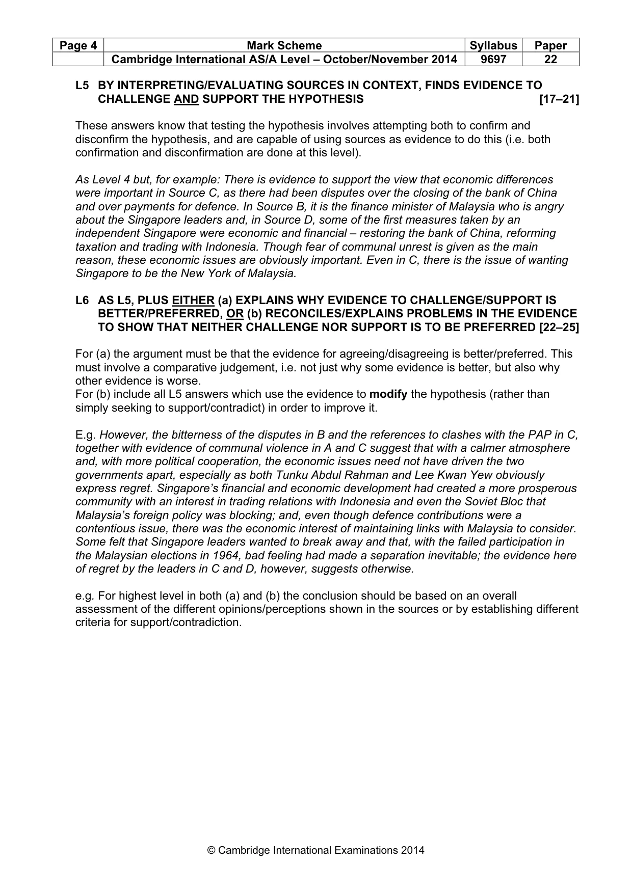 Mark scheme, page 4 of 8
