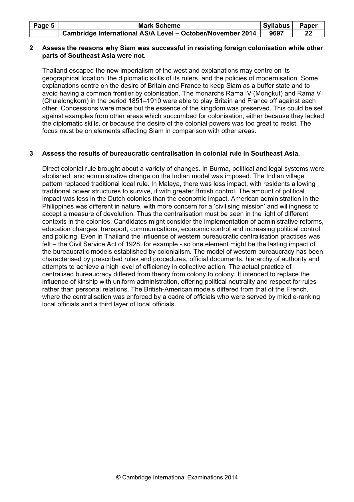 Mark scheme, page 5 of 8