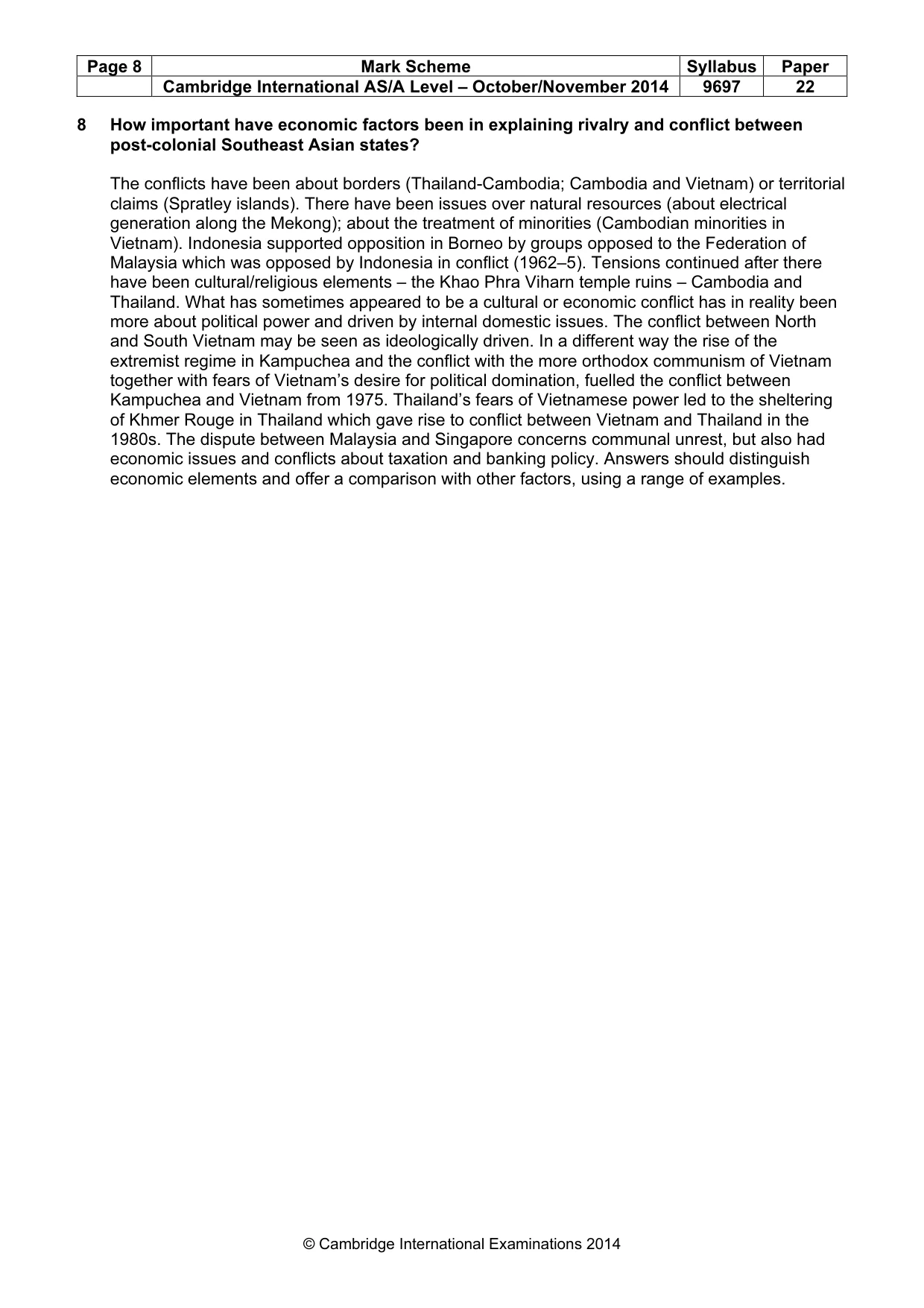 Mark scheme, page 8 of 8