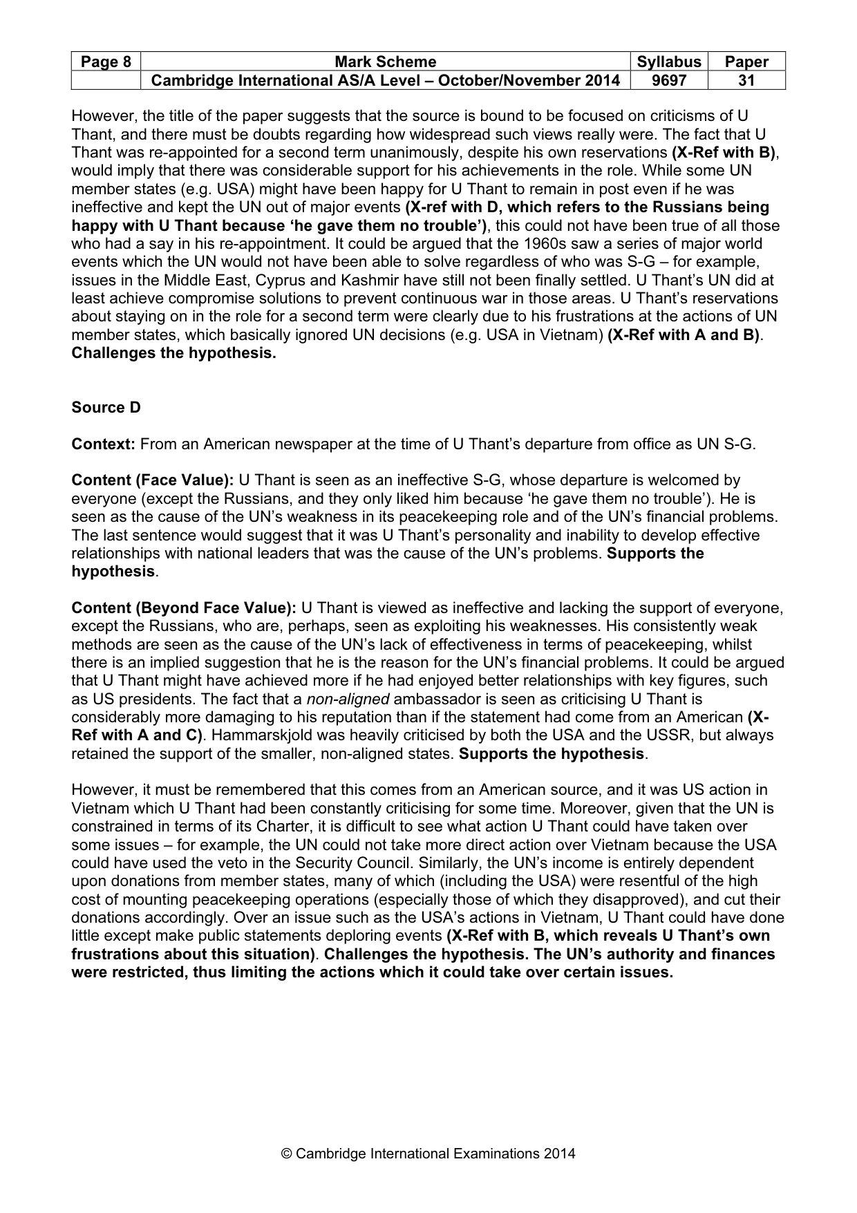 Mark scheme, page 8 of 16