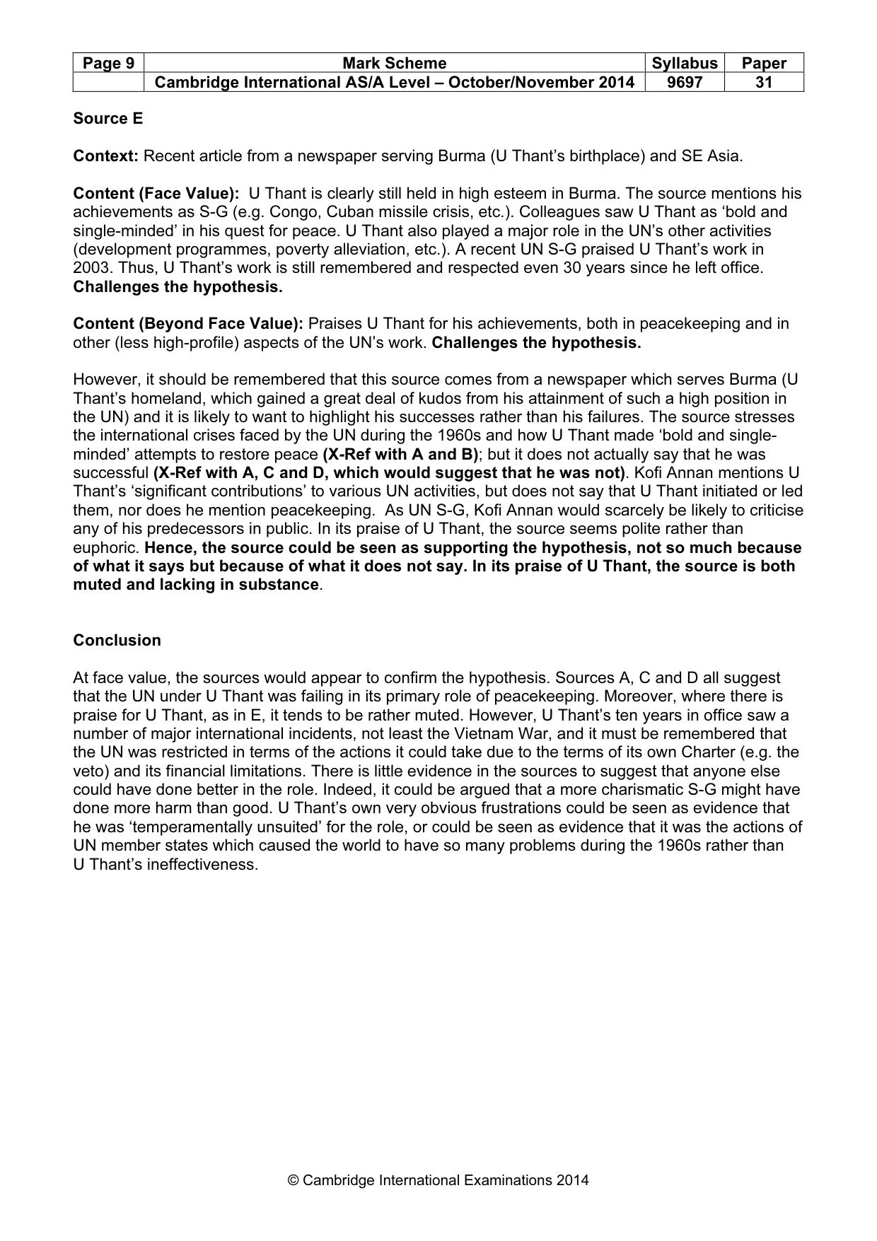 Mark scheme, page 9 of 16