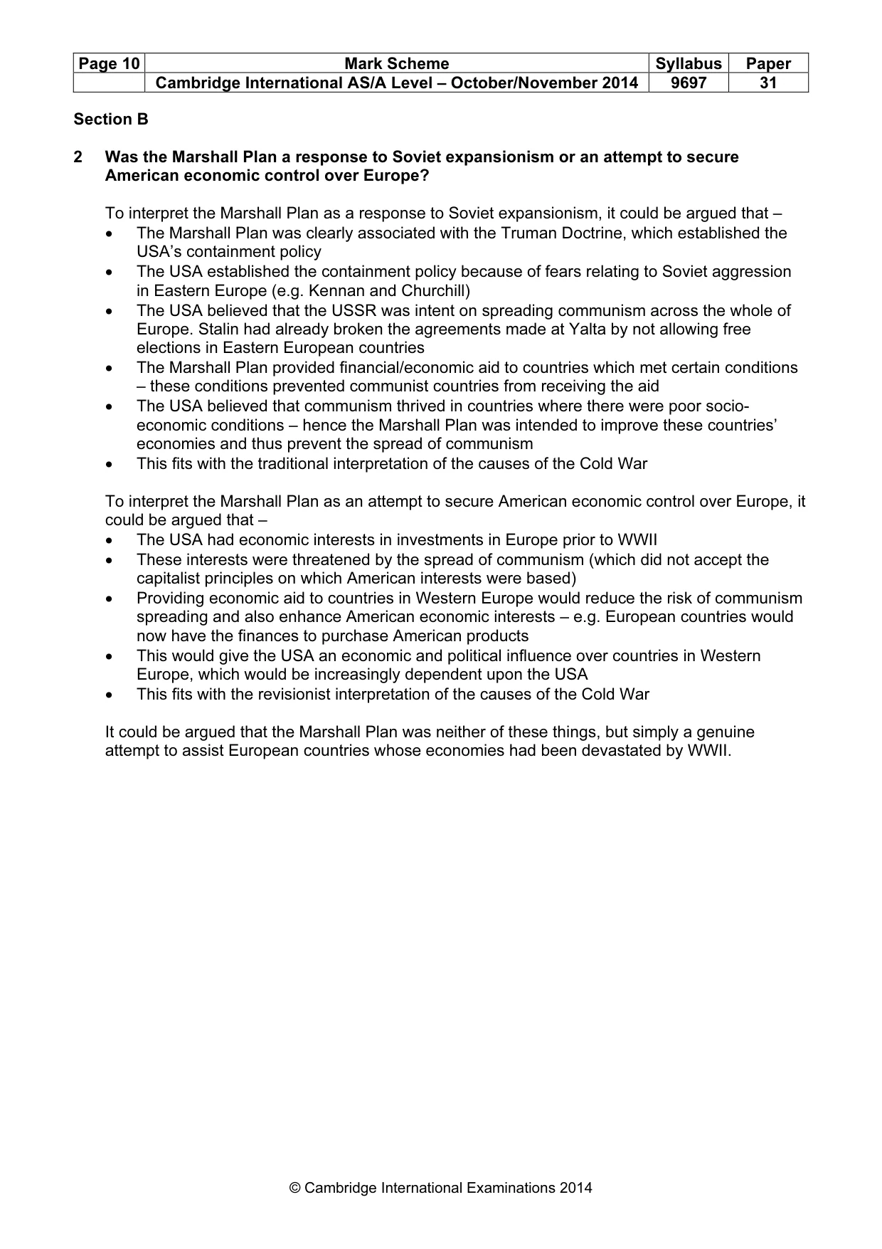 Mark scheme, page 10 of 16