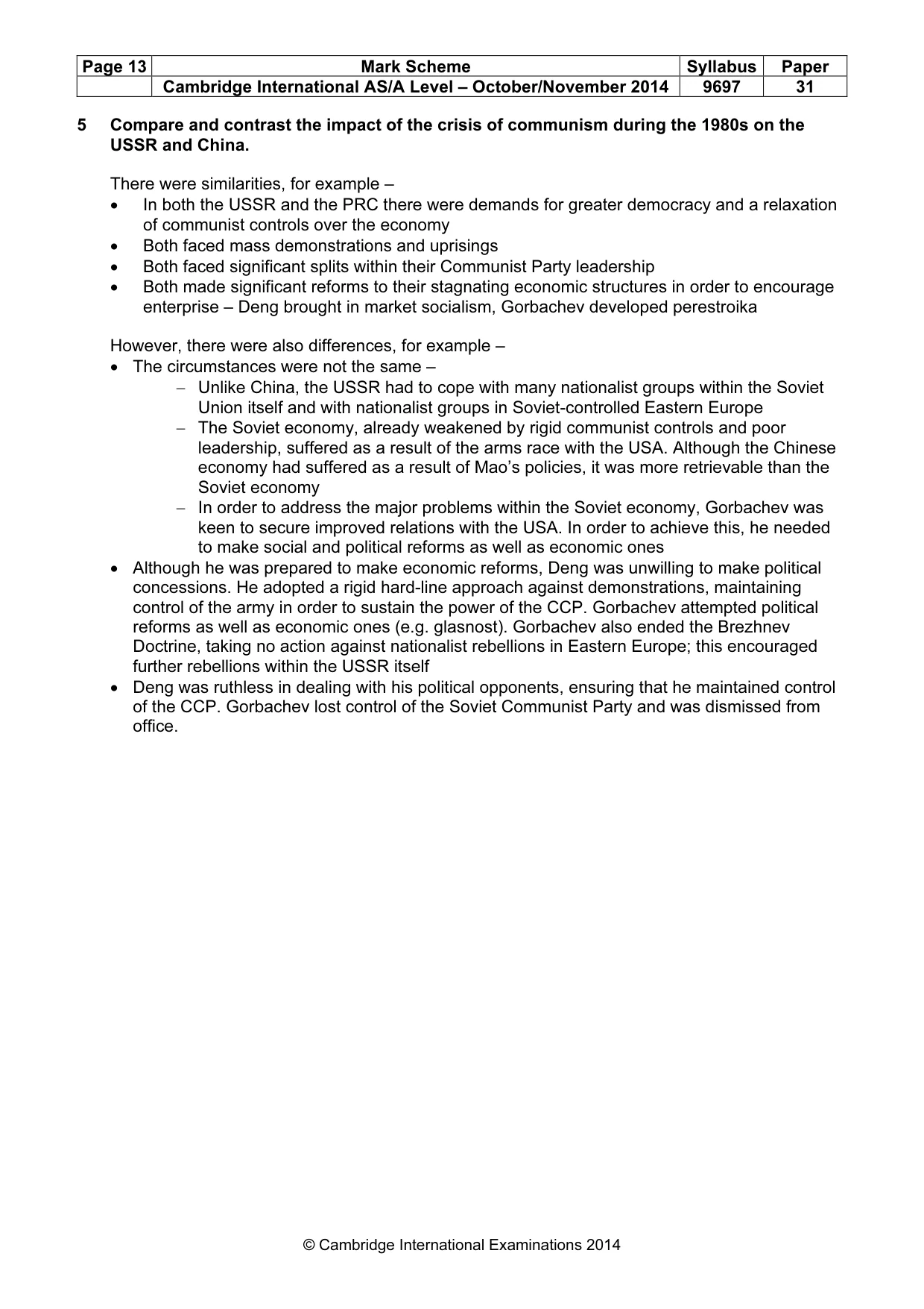 Mark scheme, page 13 of 16