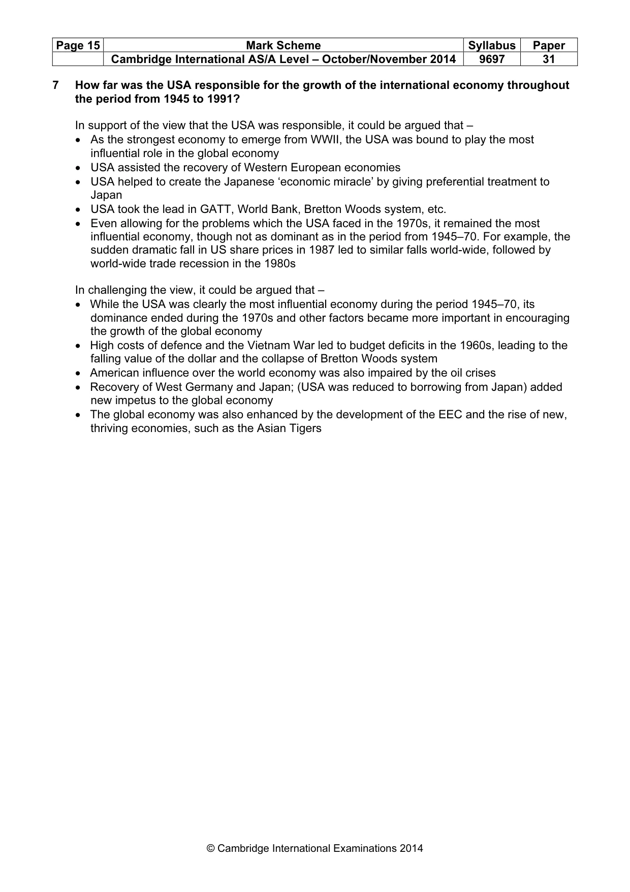 Mark scheme, page 15 of 16
