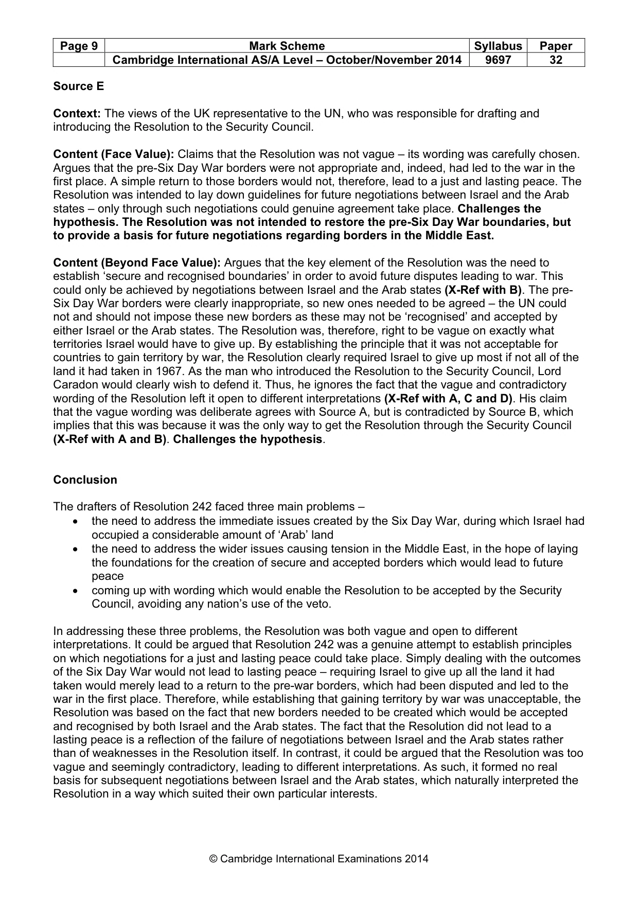 Mark scheme, page 9 of 16